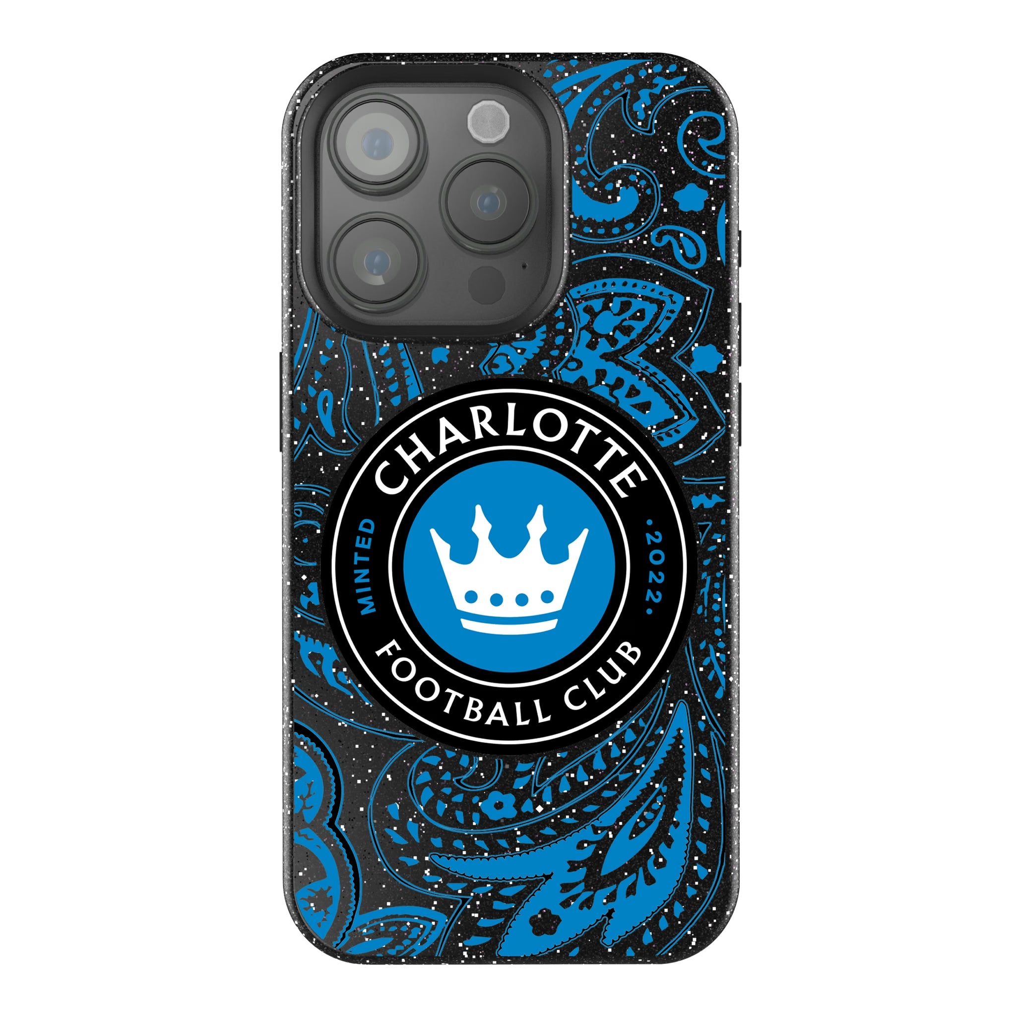 Charlotte FC Paisley iPhone Bling Phone Case for Apple iPhone