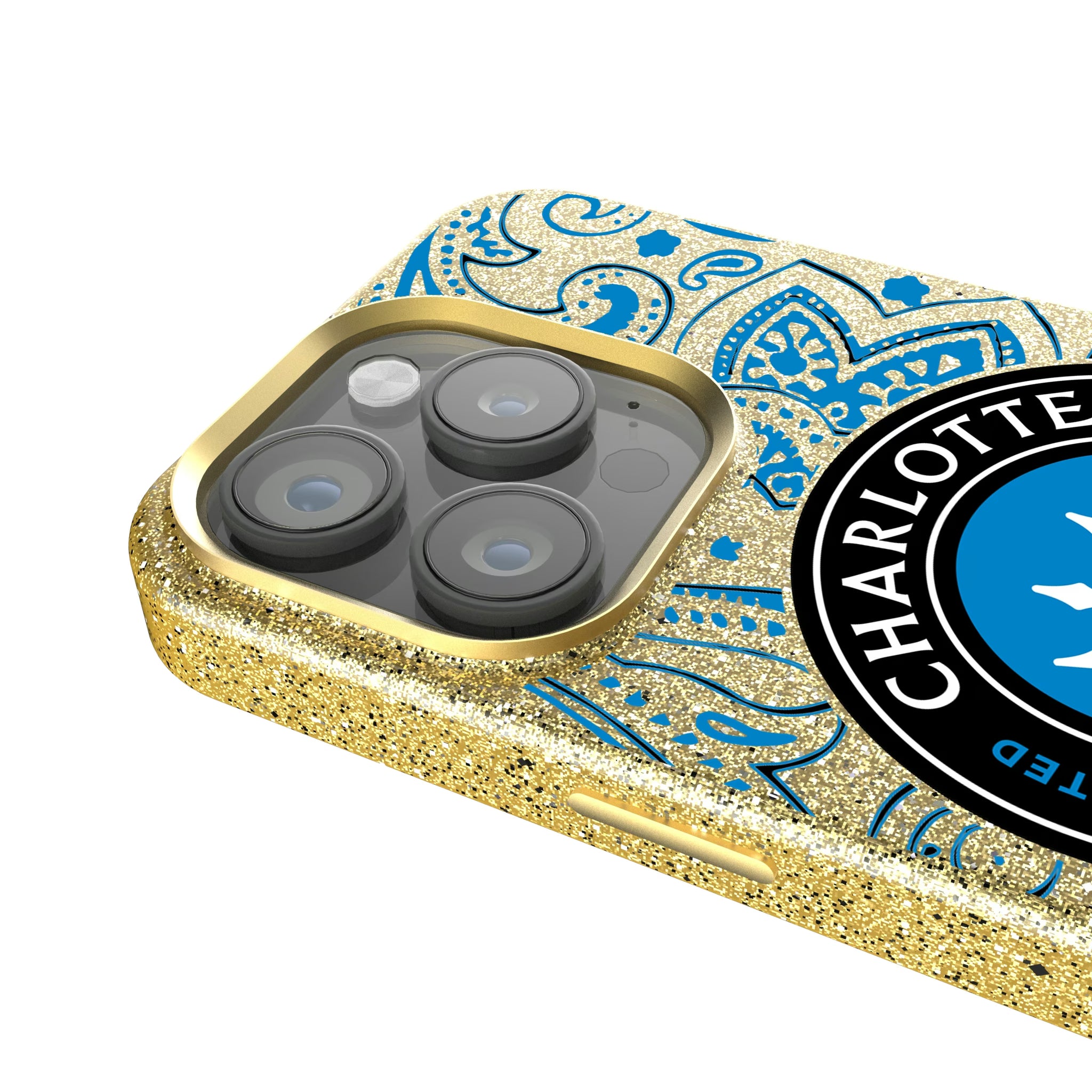 Charlotte FC Paisley iPhone Bling Phone Case for Apple iPhone - Detail