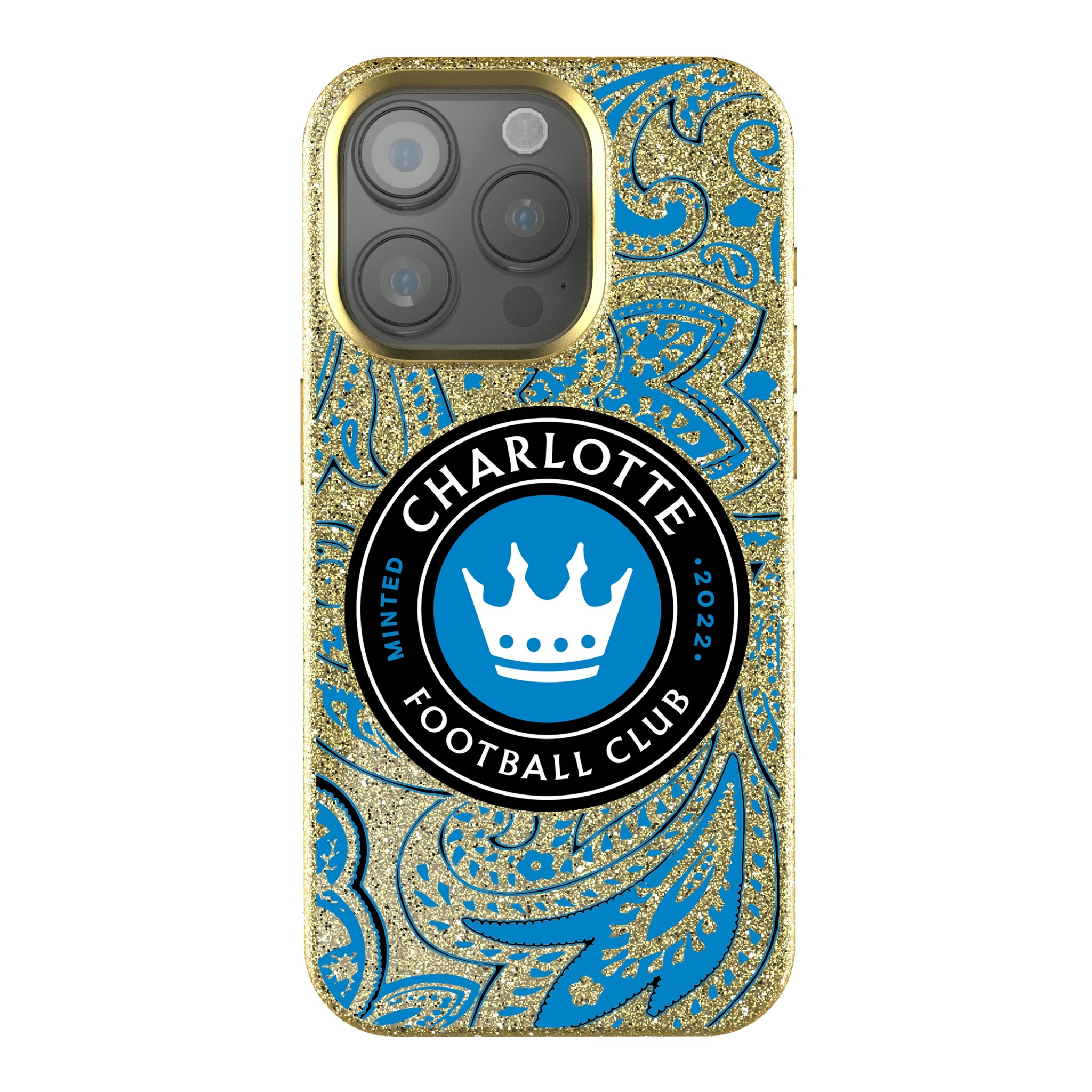 Charlotte FC Paisley iPhone Bling Phone Case for Apple iPhone