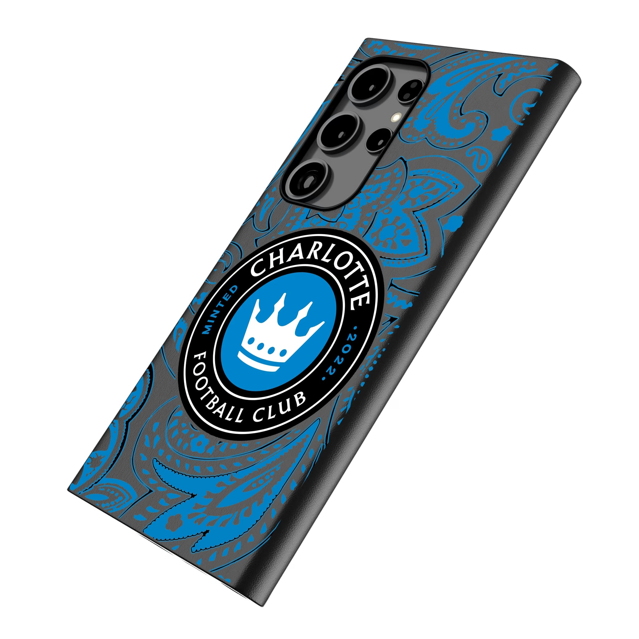Charlotte FC Paisley Galaxy MagSafe Compatible Phone Case for Samsung Galaxy - Isometric View