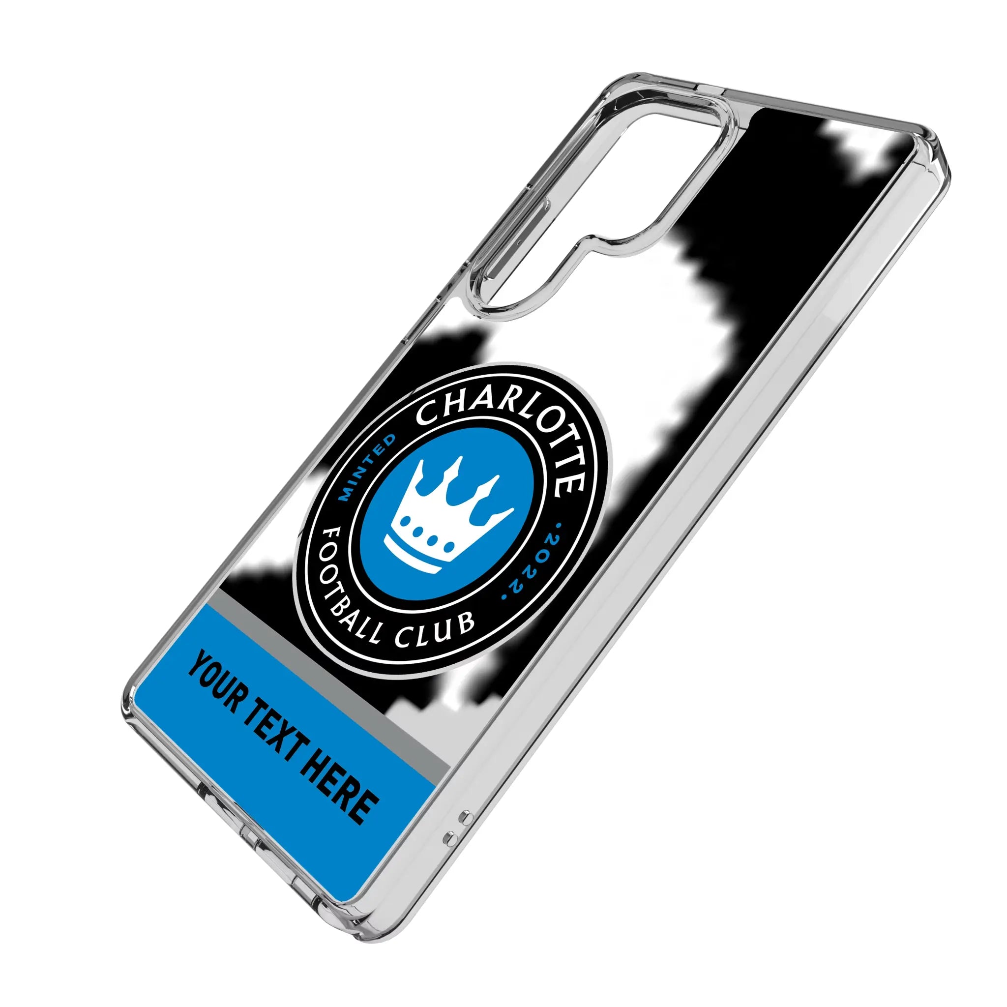Charlotte FC Personalized EndZone Plus Galaxy Clear Phone Case for Samsung Galaxy - Isometric View