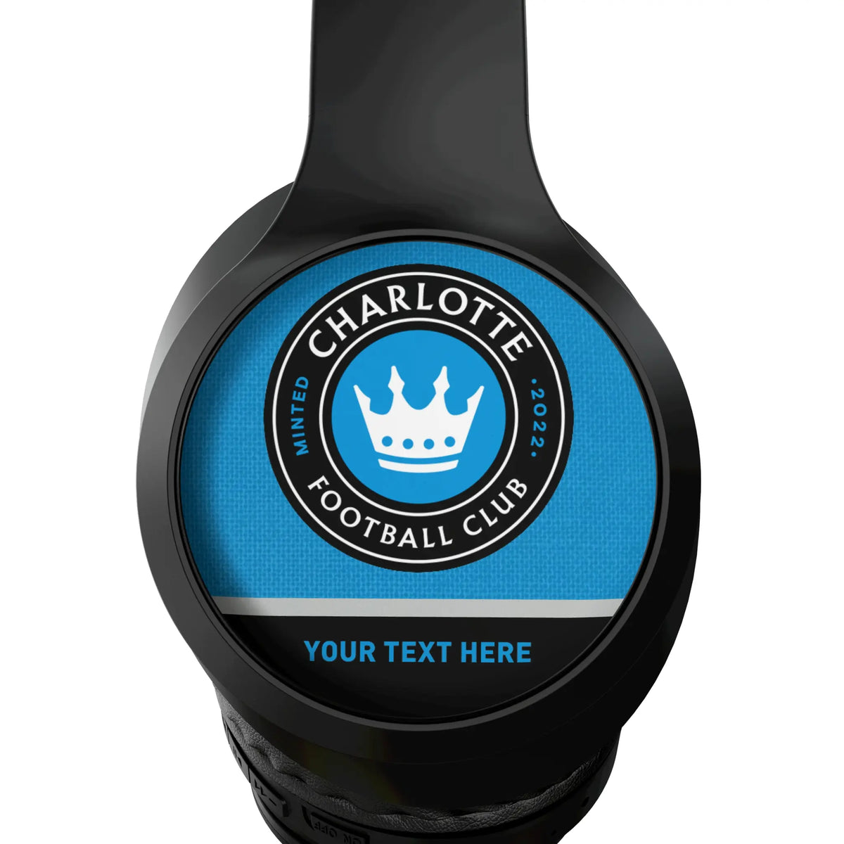 Charlotte FC Personalized Endzone Solid Wireless Over-Ear Headphones With Case - Detail