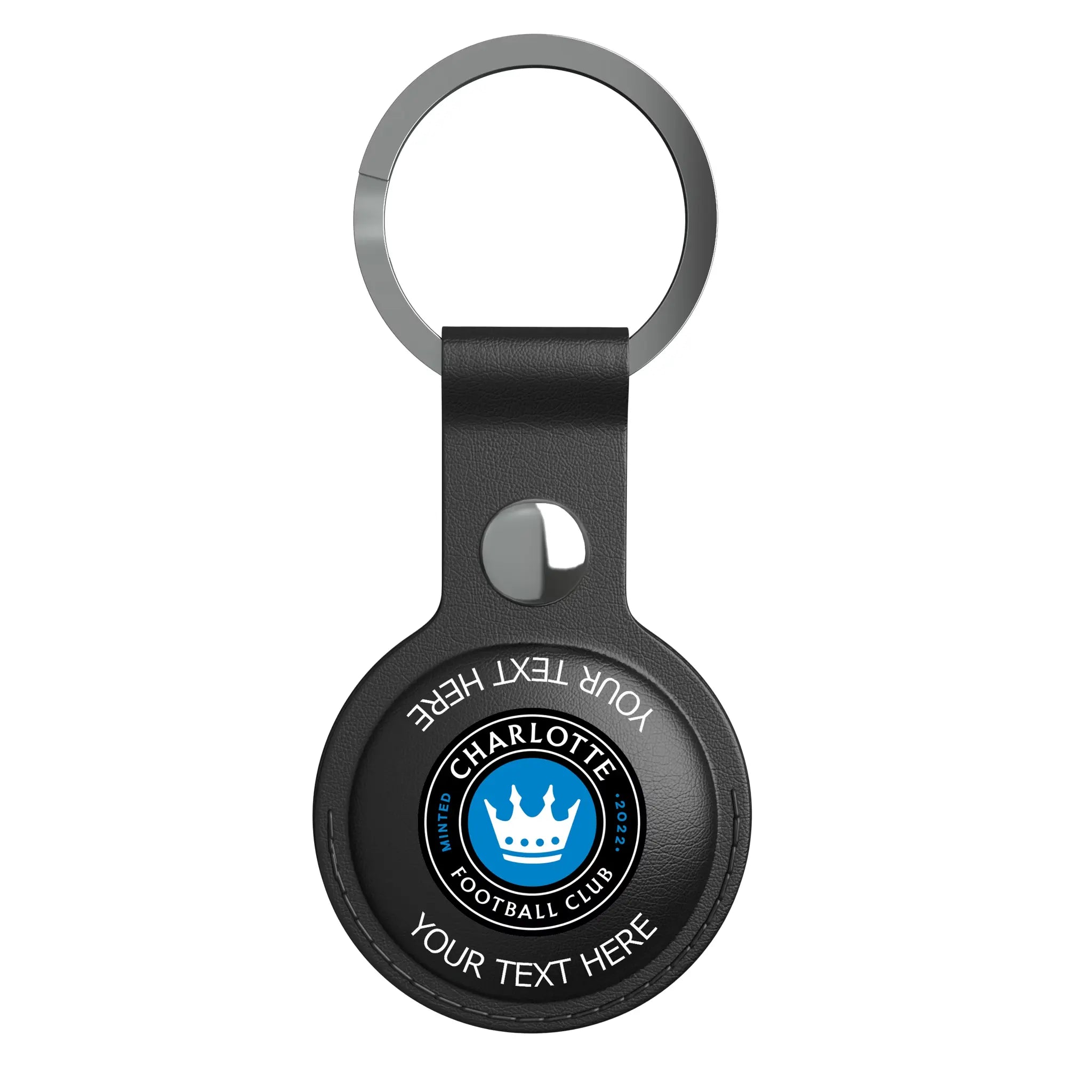 Charlotte FC Personalized Insignia AirTag Black Airtag Holder