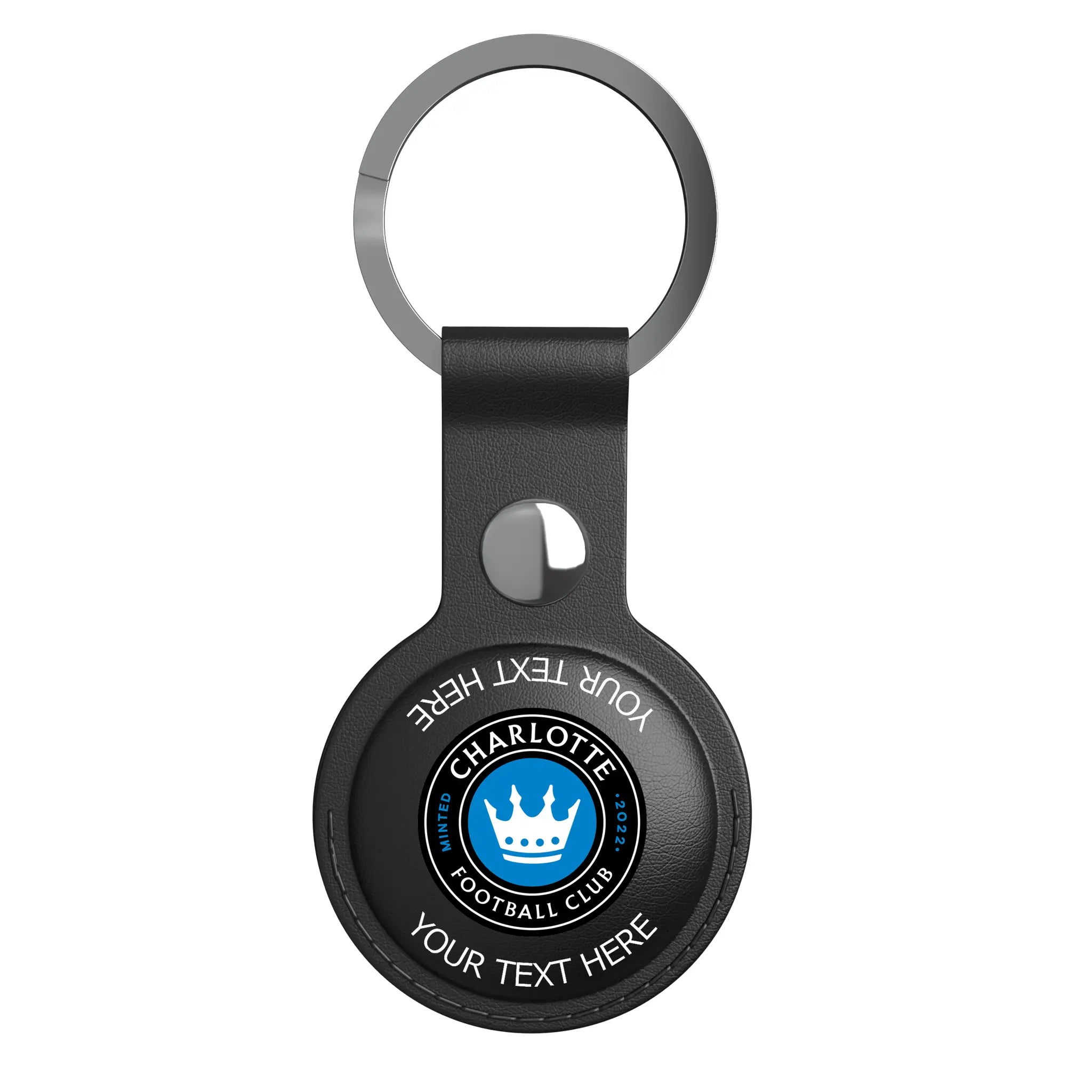 Charlotte FC Personalized Insignia AirTag Black Airtag Holder