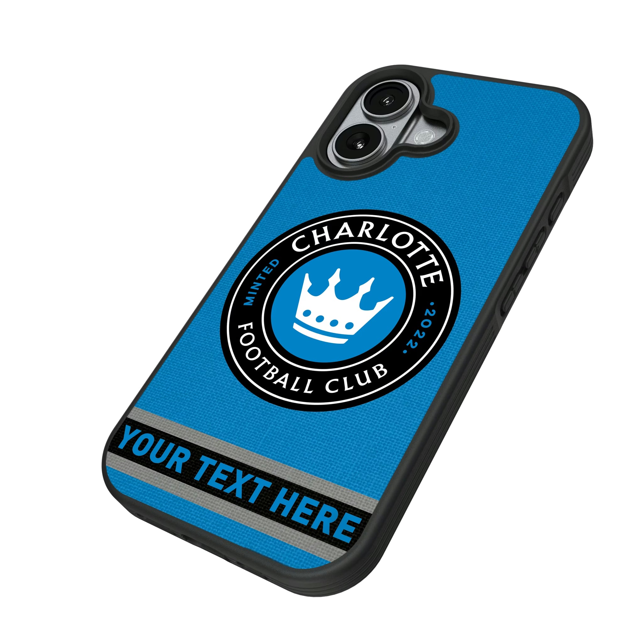 Charlotte FC Personalized Stripe iPhone Bump Phone Case for Apple iPhone - Isometric View#Device_iPhone 17