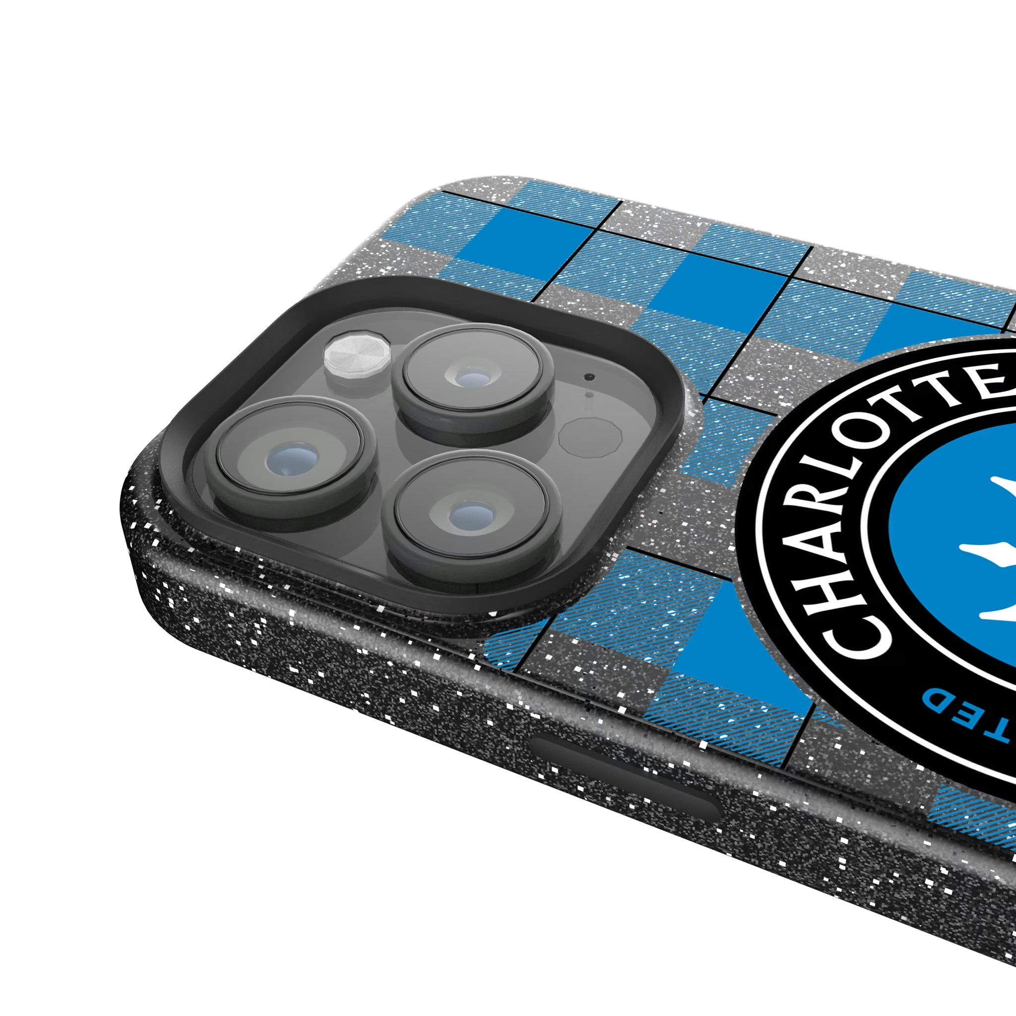 Charlotte FC Plaid iPhone Bling Phone Case for Apple iPhone - Detail