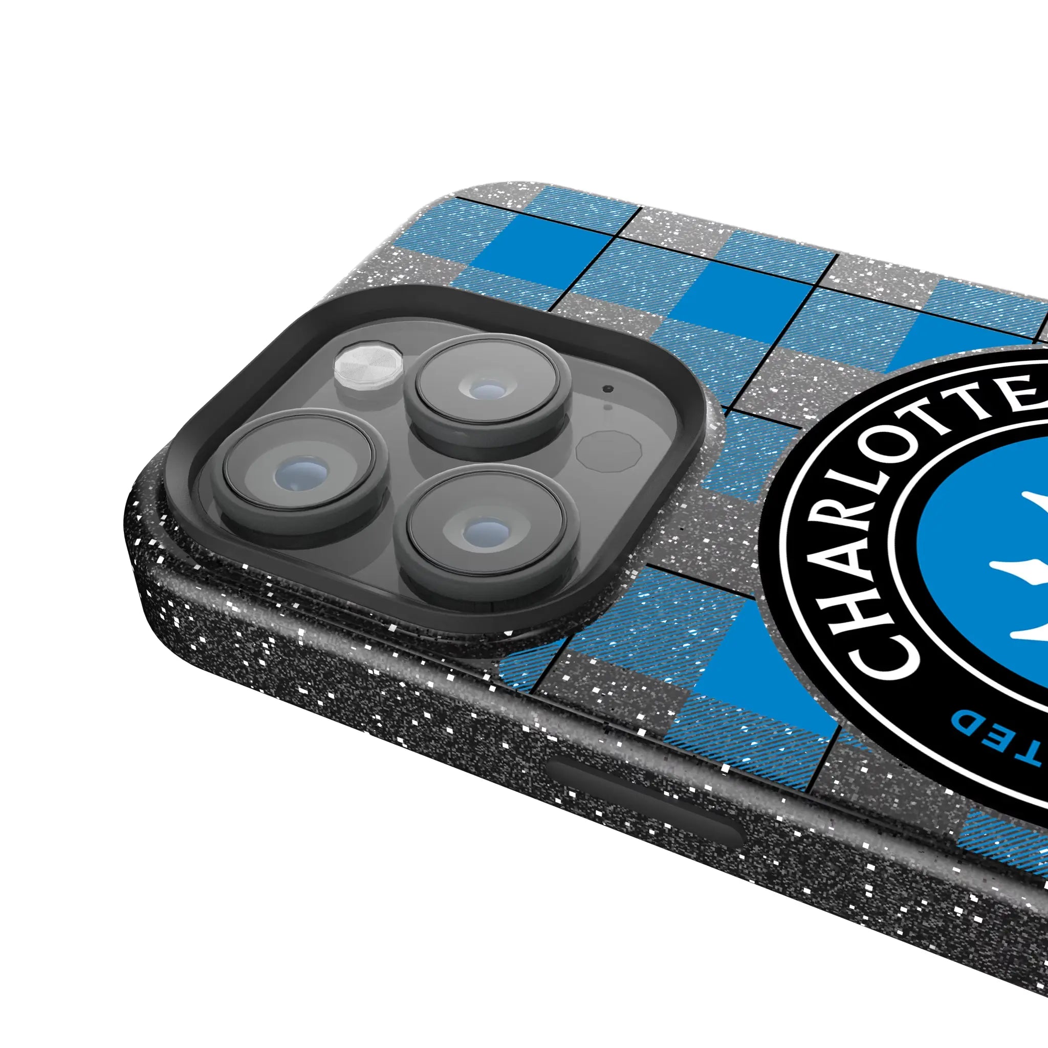 Charlotte FC Plaid iPhone Bling Phone Case for Apple iPhone - Detail