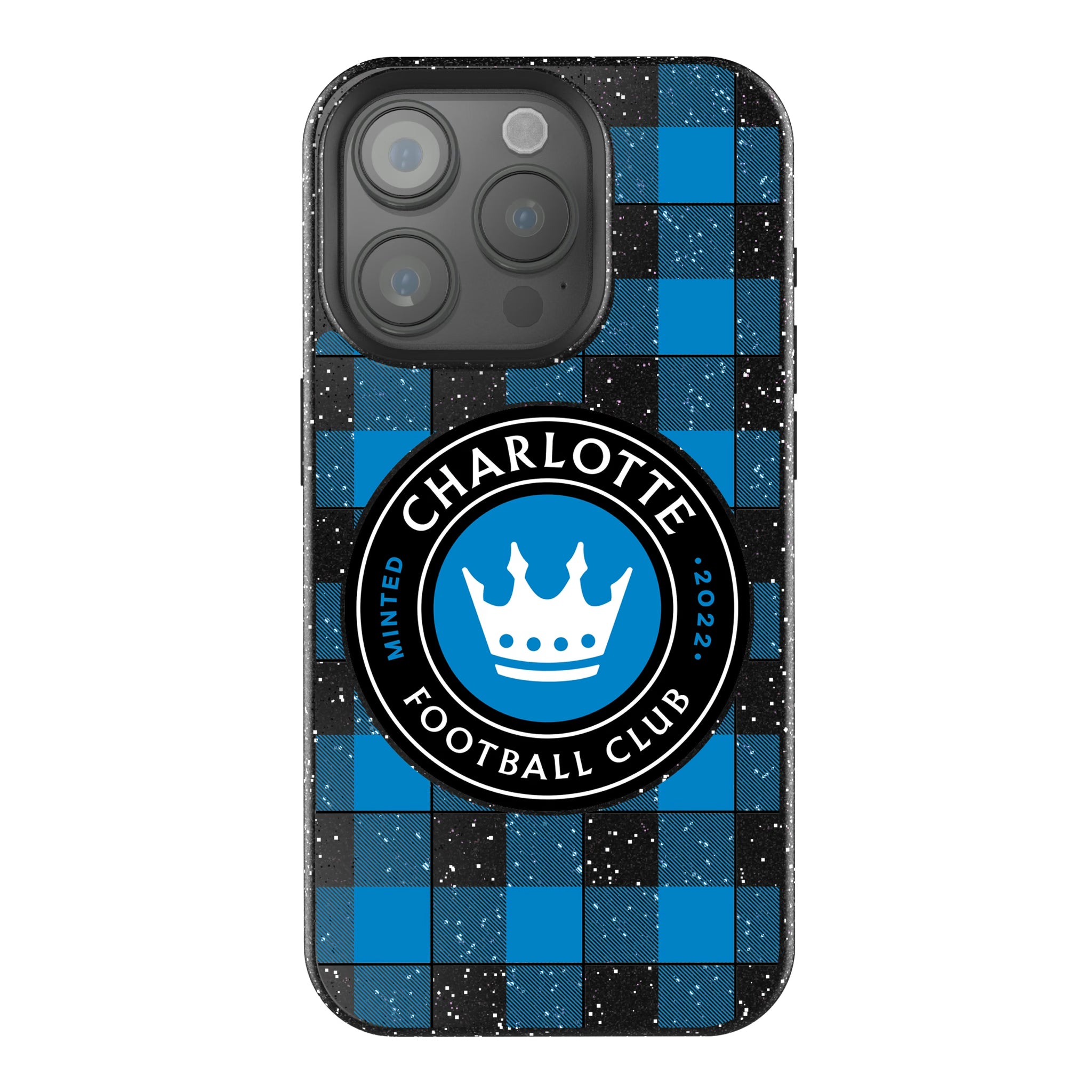 Charlotte FC Plaid iPhone Bling Phone Case for Apple iPhone