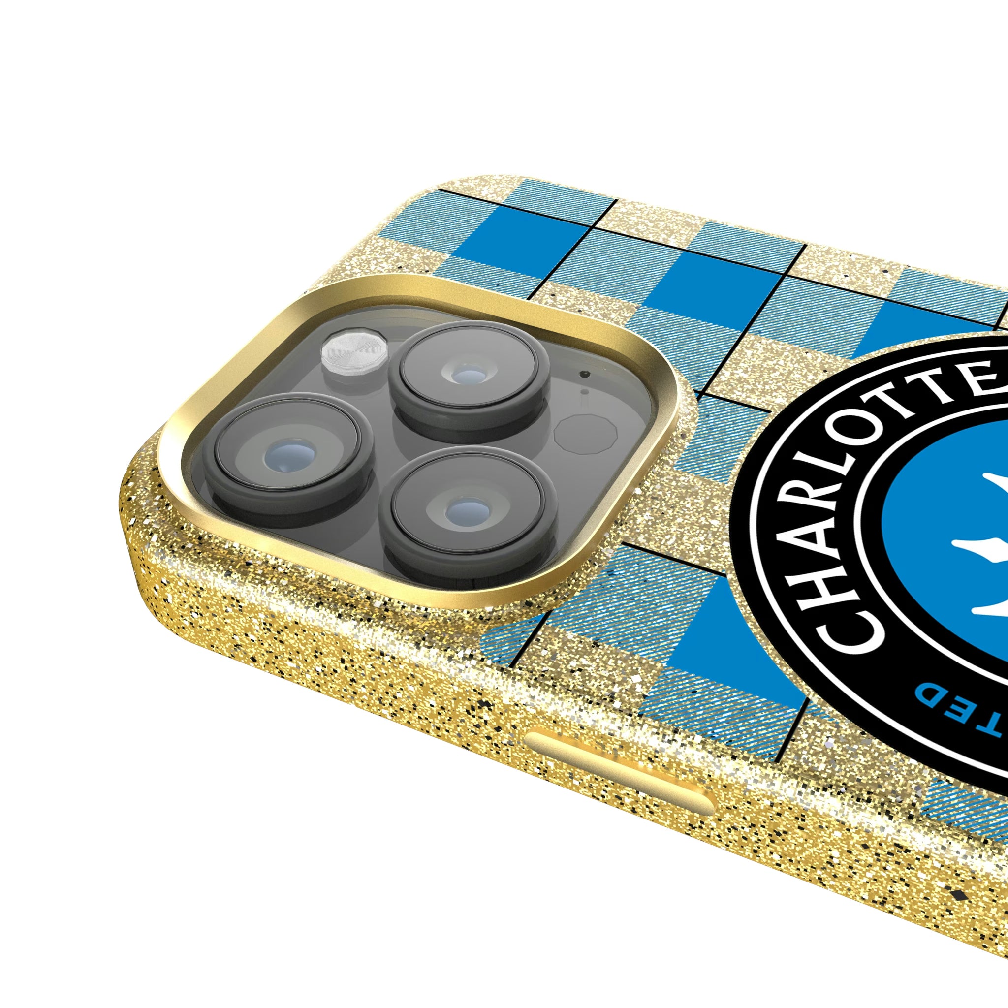 Charlotte FC Plaid iPhone Bling Phone Case for Apple iPhone - Detail