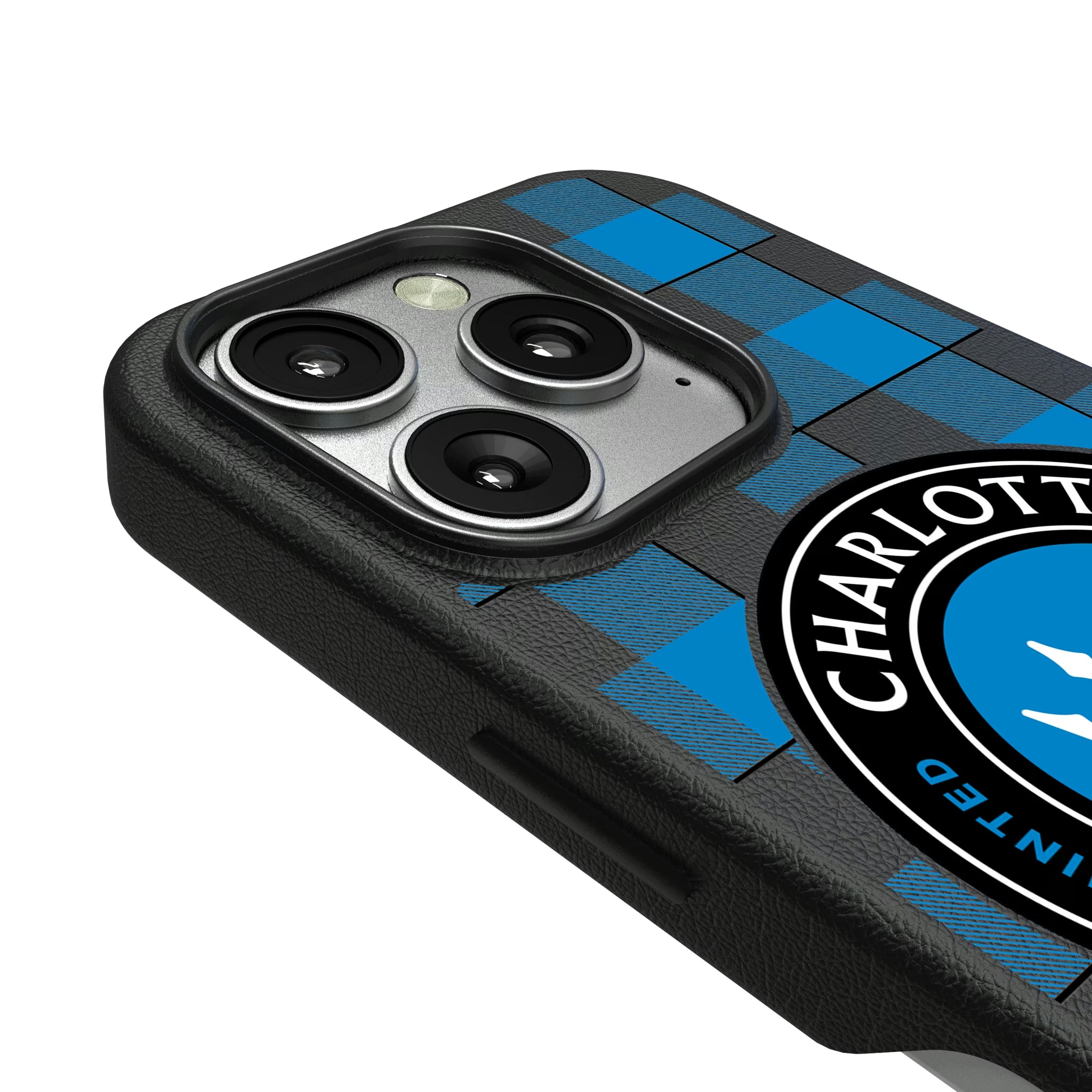 Charlotte FC Plaid iPhone MagSafe Compatible Phone Case for Apple iPhone - Detail
