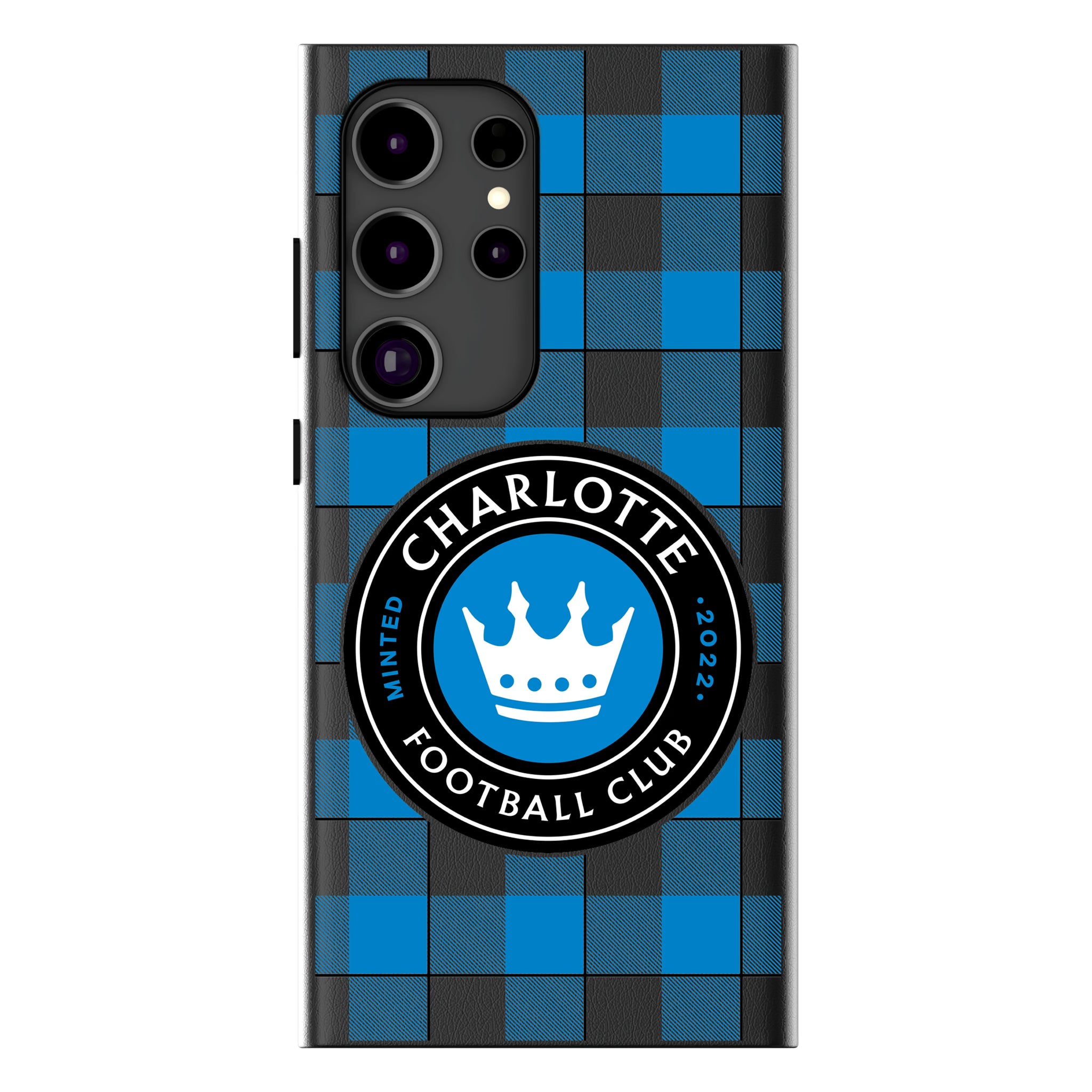 Charlotte FC Plaid Galaxy MagSafe Compatible Phone Case for Samsung Galaxy