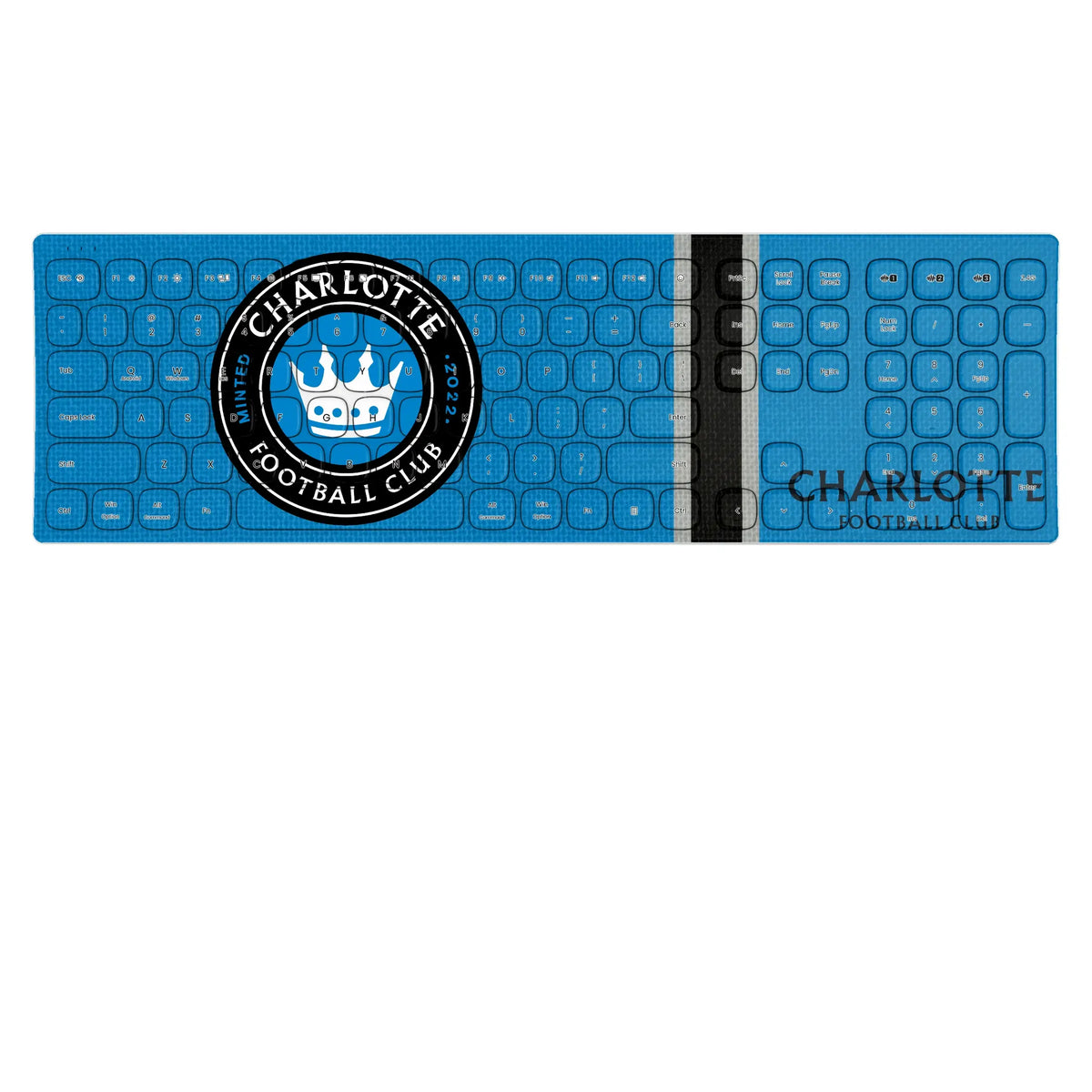 Charlotte FC Stripe KKB605 Curved Wireless Keyboard