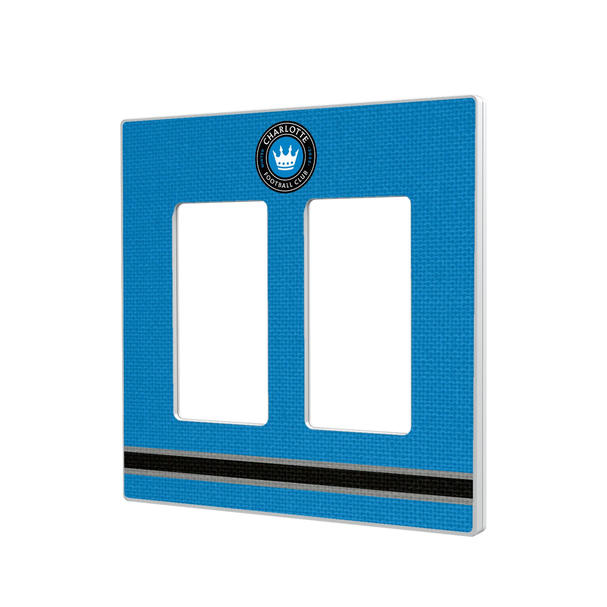 Charlotte FC Stripe Hidden-Screw Light Switch Plate#Style_Double Rocker
