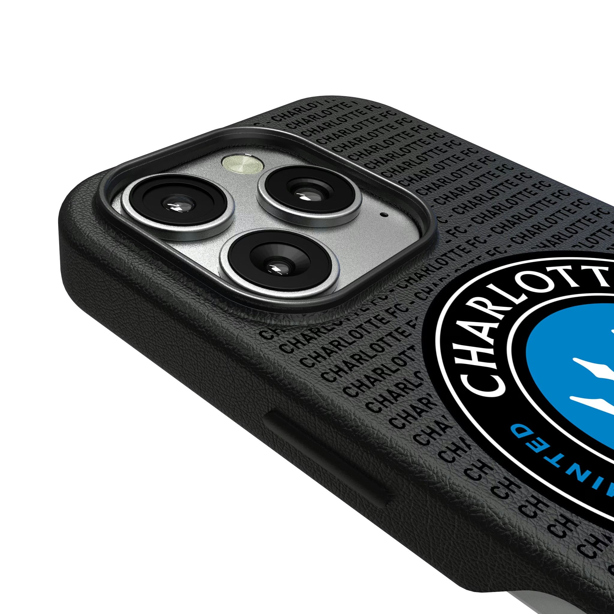 Charlotte FC Text Backdrop iPhone MagSafe Compatible Phone Case for Apple iPhone - Detail