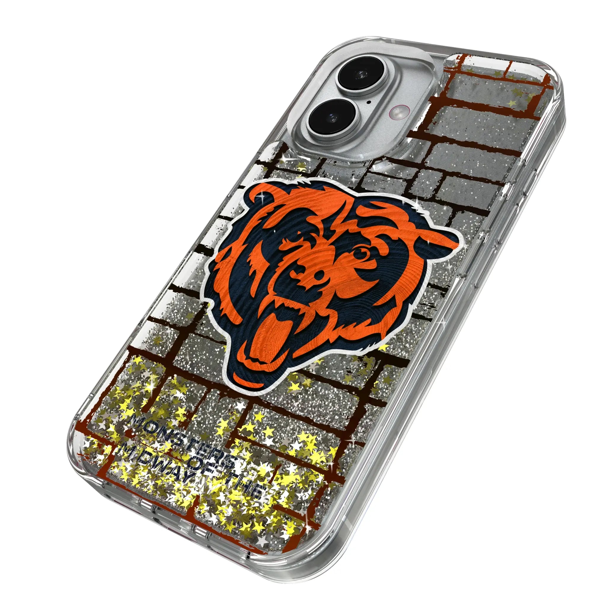 Chicago Bears Brick iPhone Glitter Phone Case for Apple iPhone - Isometric View