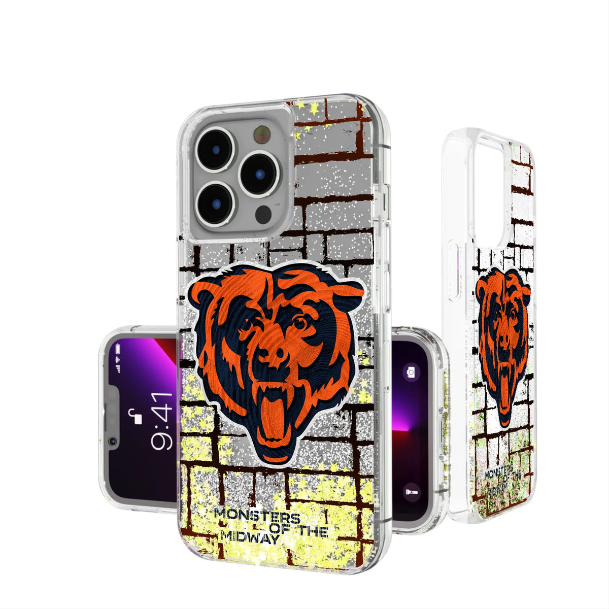 Chicago Bears Brick Glitter Phone Case for Apple iPhone