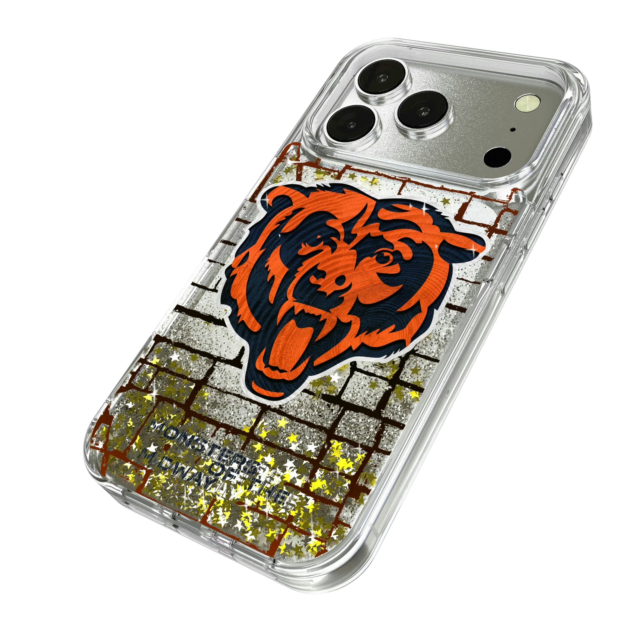 Chicago Bears Brick iPhone Glitter Phone Case for Apple iPhone - Isometric View