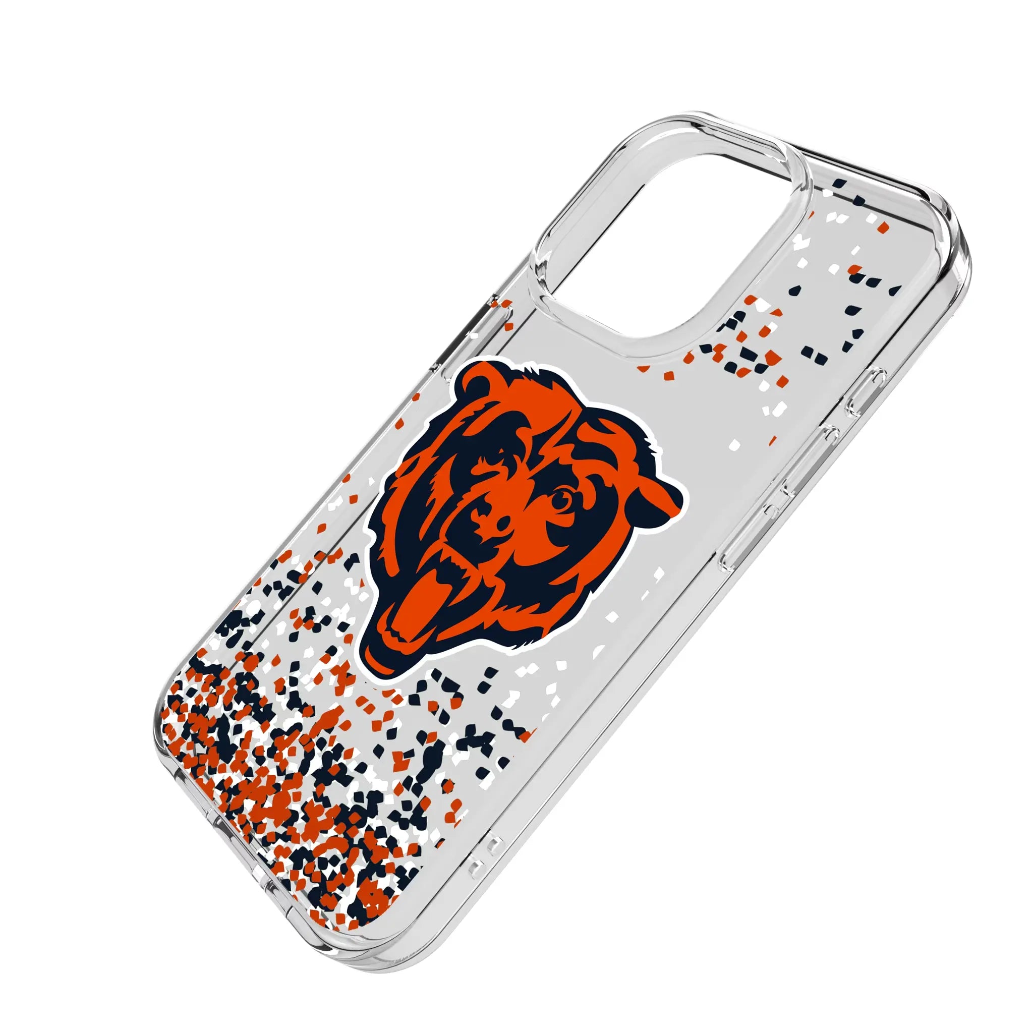 Chicago Bears Confetti iPhone Clear Phone Case for Apple iPhone - Isometric View