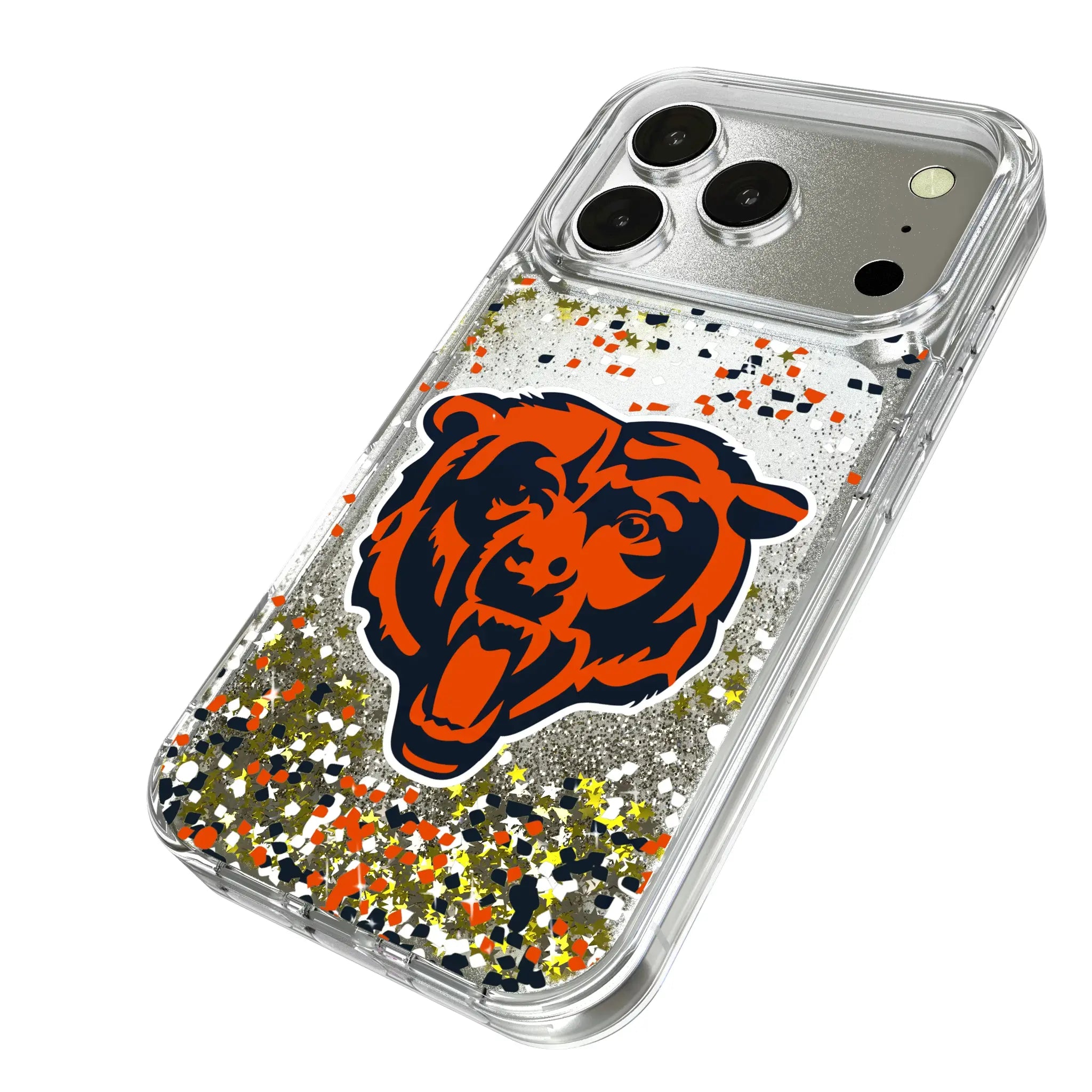 Chicago Bears Confetti iPhone Glitter Phone Case for Apple iPhone - Isometric View