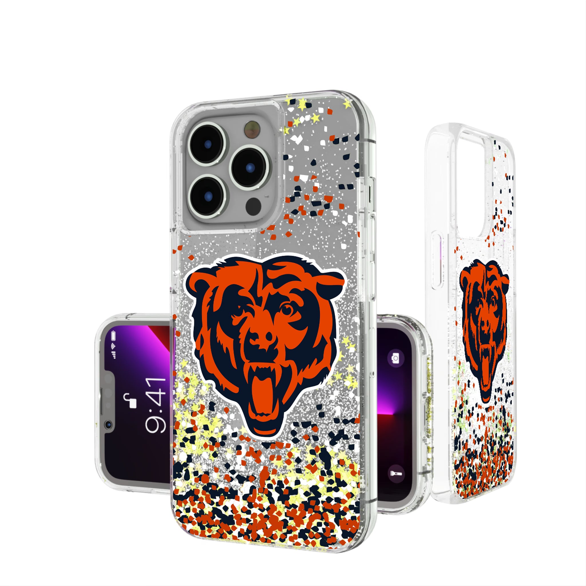 Chicago Bears Confetti iPhone Glitter Phone Case for Apple iPhone