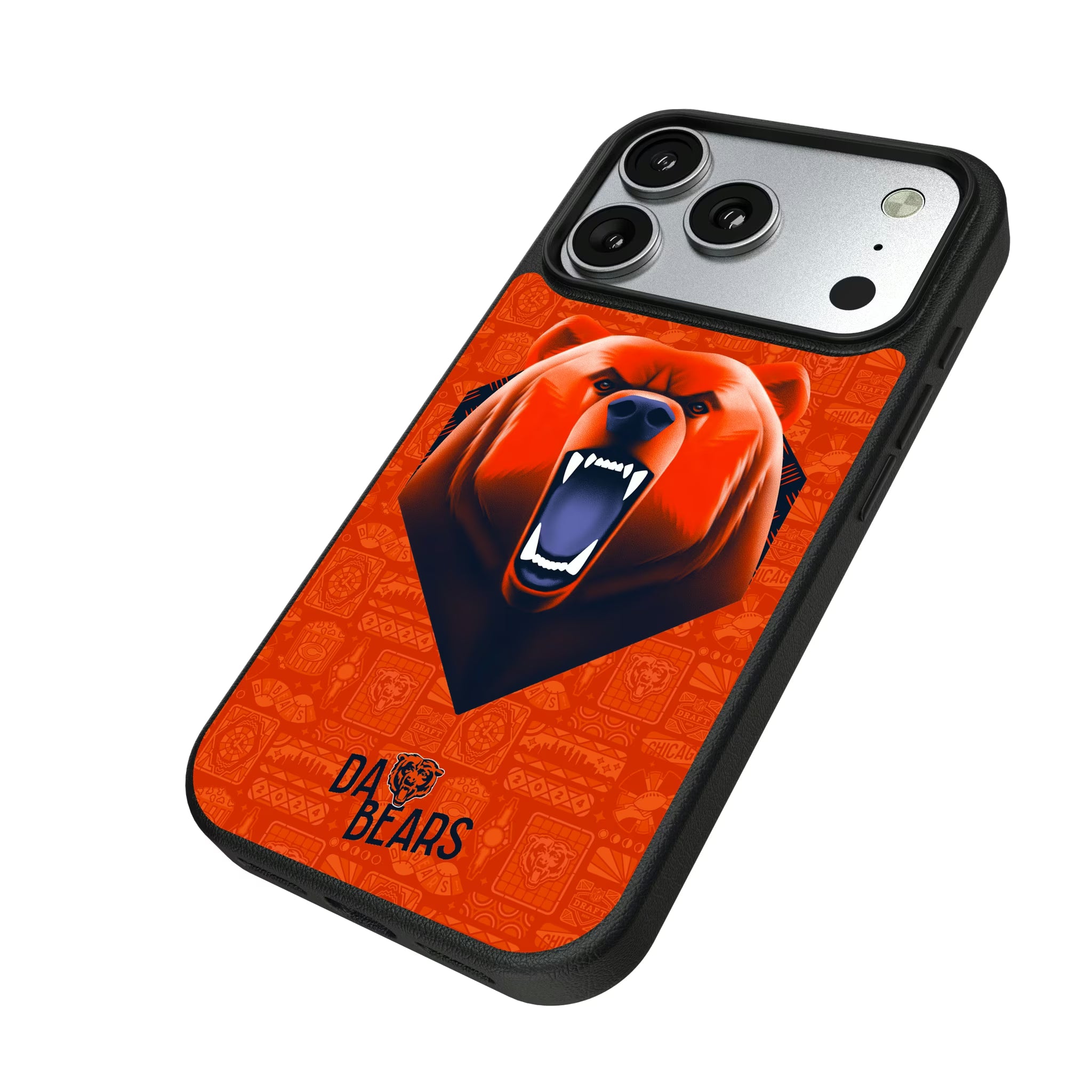 Chicago Bears Deco iPhone MagSafe Compatible Phone Case for Apple iPhone - Isometric View#Device_iPhone 17 Pro