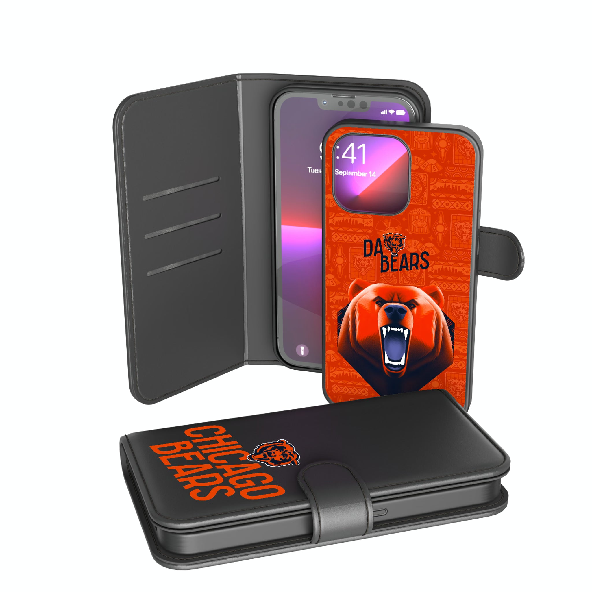 Chicago Bears Deco iPhone Wallet Phone Case for Apple iPhone