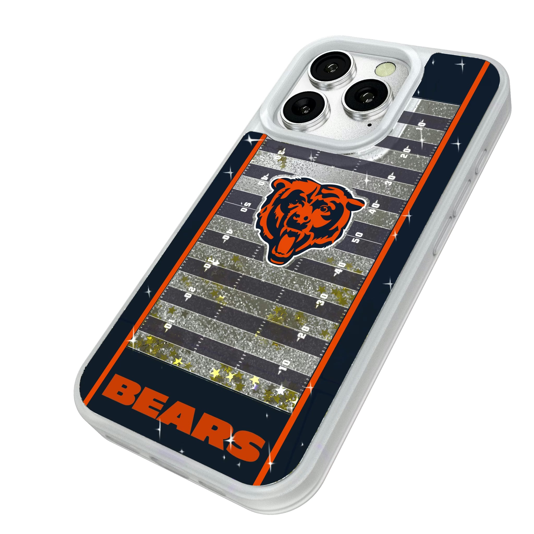 Chicago Bears Field iPhone Glitter Phone Case for Apple iPhone - Isometric View#Device_iPhone 16 Pro