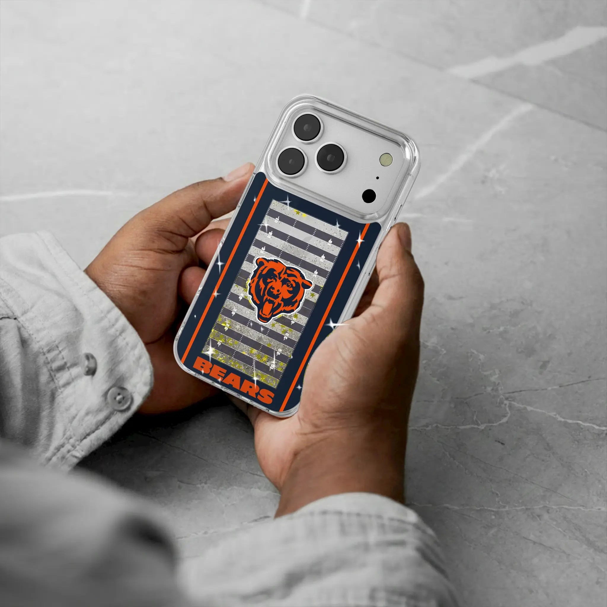 Chicago Bears Field iPhone Glitter Phone Case for Apple iPhone - Lifestyle