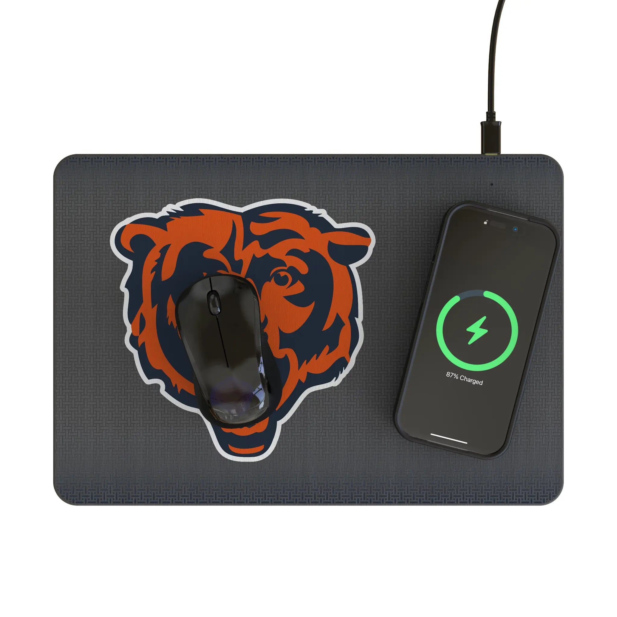 Chicago Bears Linen 15-Watt Wireless Charger and Mouse Pad - Lifestyle