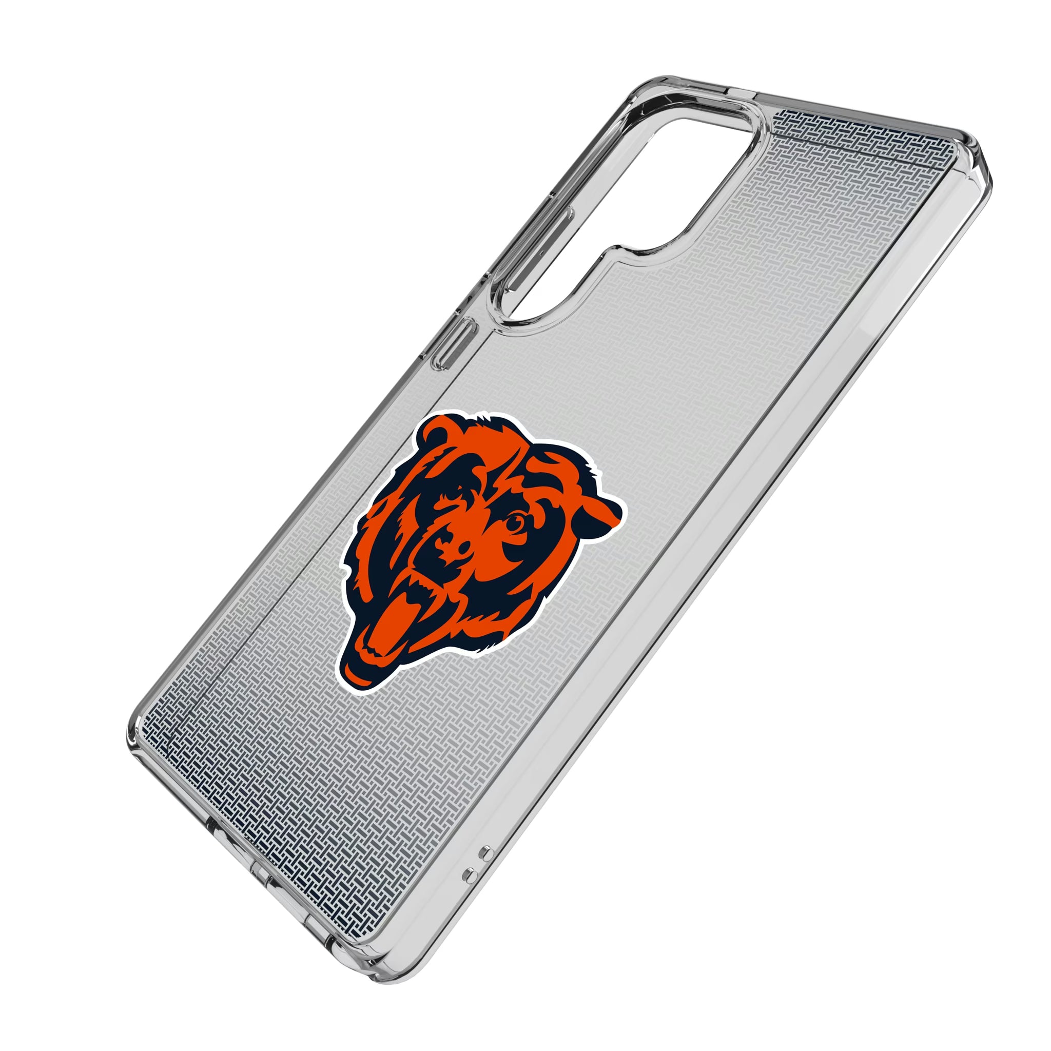 Chicago Bears Linen Galaxy Clear Phone Case for Samsung Galaxy - Isometric View