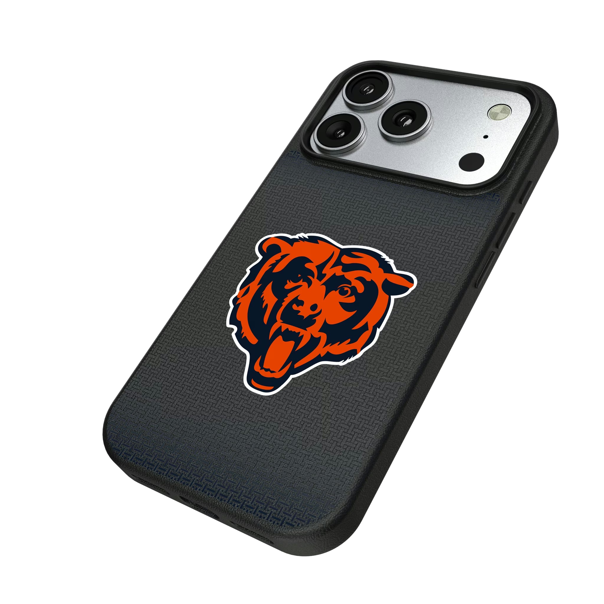 Chicago Bears Linen iPhone MagSafe Compatible Phone Case for Apple iPhone - Isometric View#Device_iPhone 17 Pro