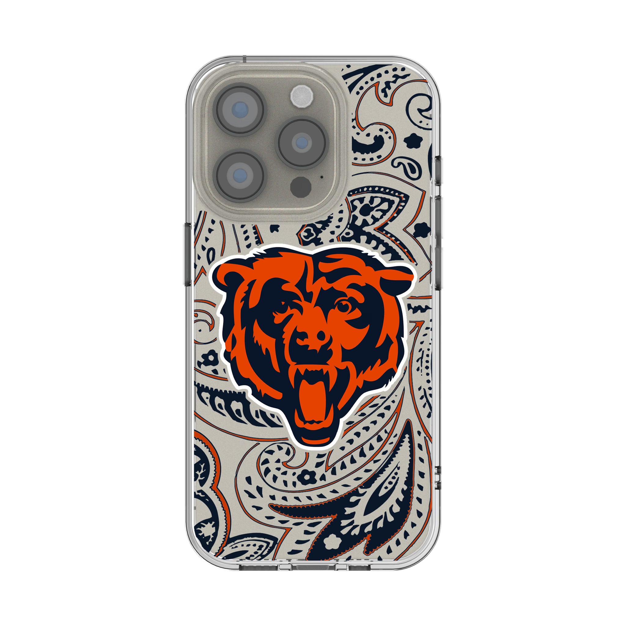 Chicago Bears Paisley iPhone Clear Phone Case for Apple iPhone