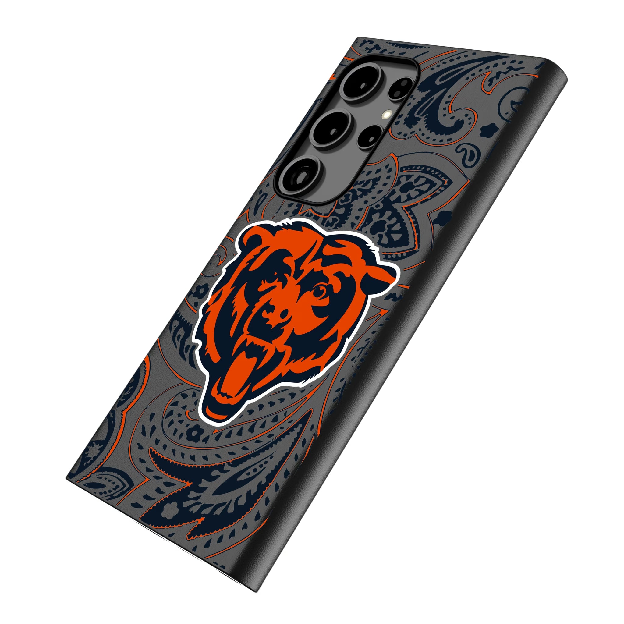 Chicago Bears Paisley Galaxy MagSafe Compatible Phone Case for Samsung Galaxy - Isometric View