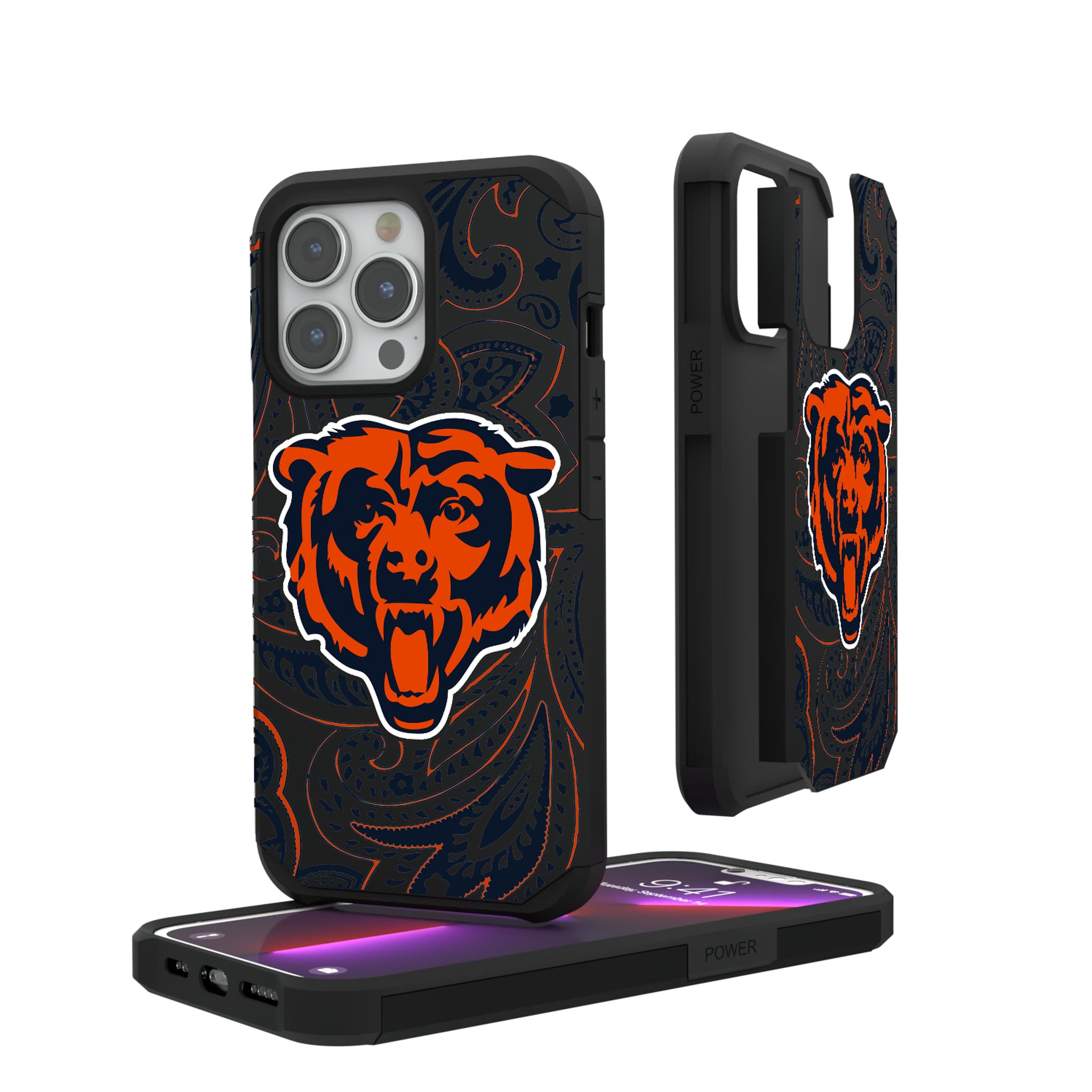 Chicago Bears Paisley iPhone Rugged Phone Case for Apple iPhone