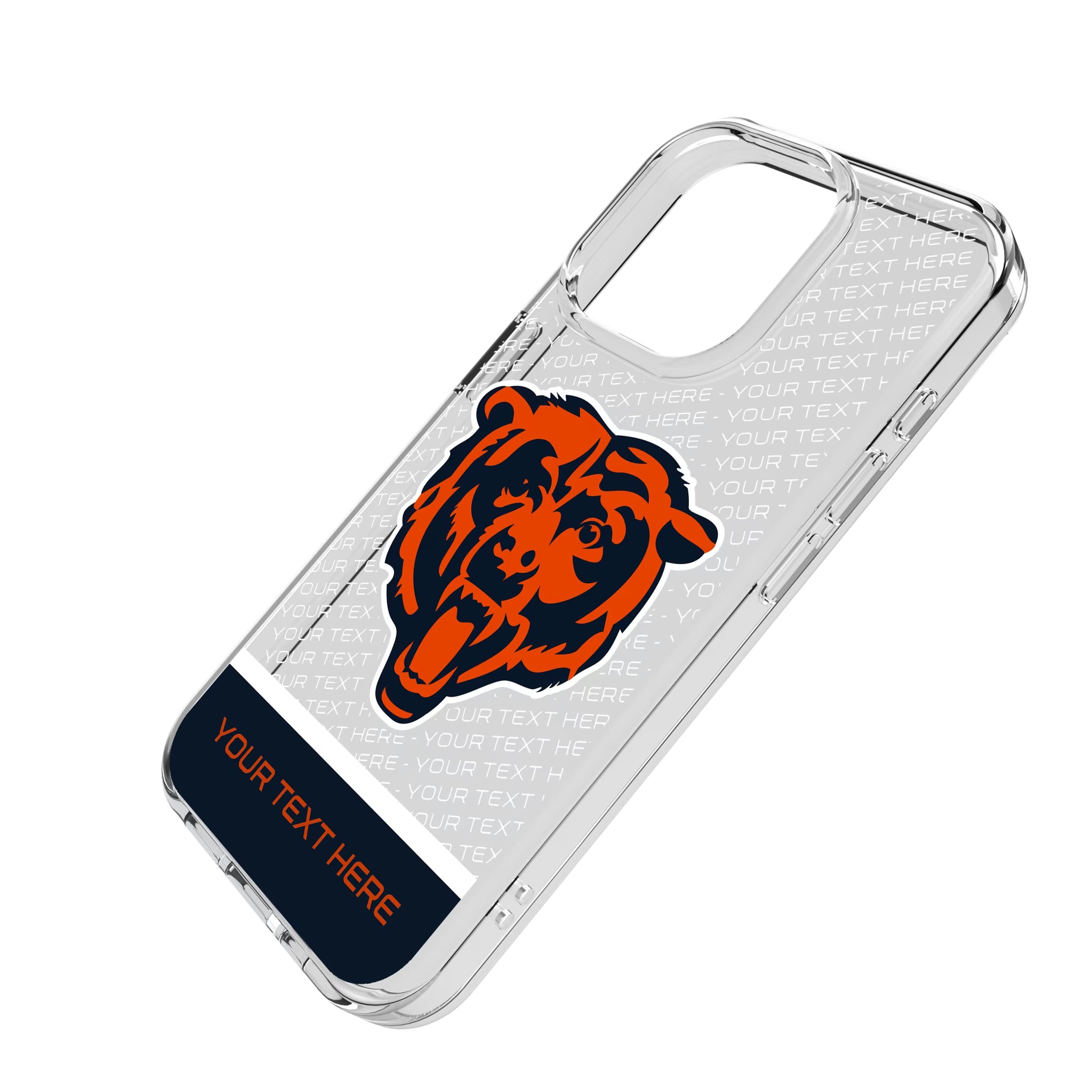 Chicago Bears Personalized EndZone Plus iPhone Clear Phone Case for Apple iPhone - Isometric View
