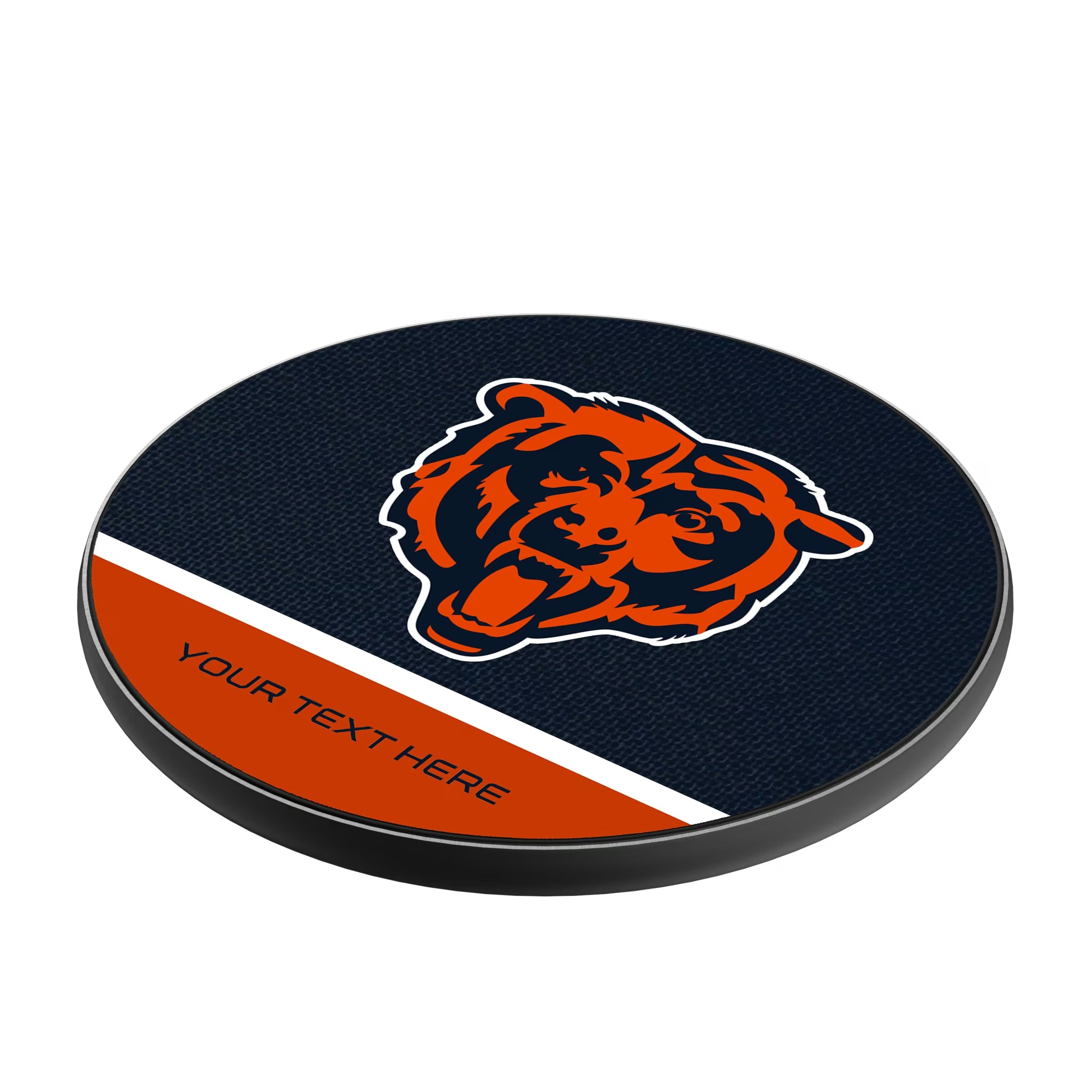 Chicago Bears Personalized Endzone Solid 15-Watt Wireless Charger - Isometric View