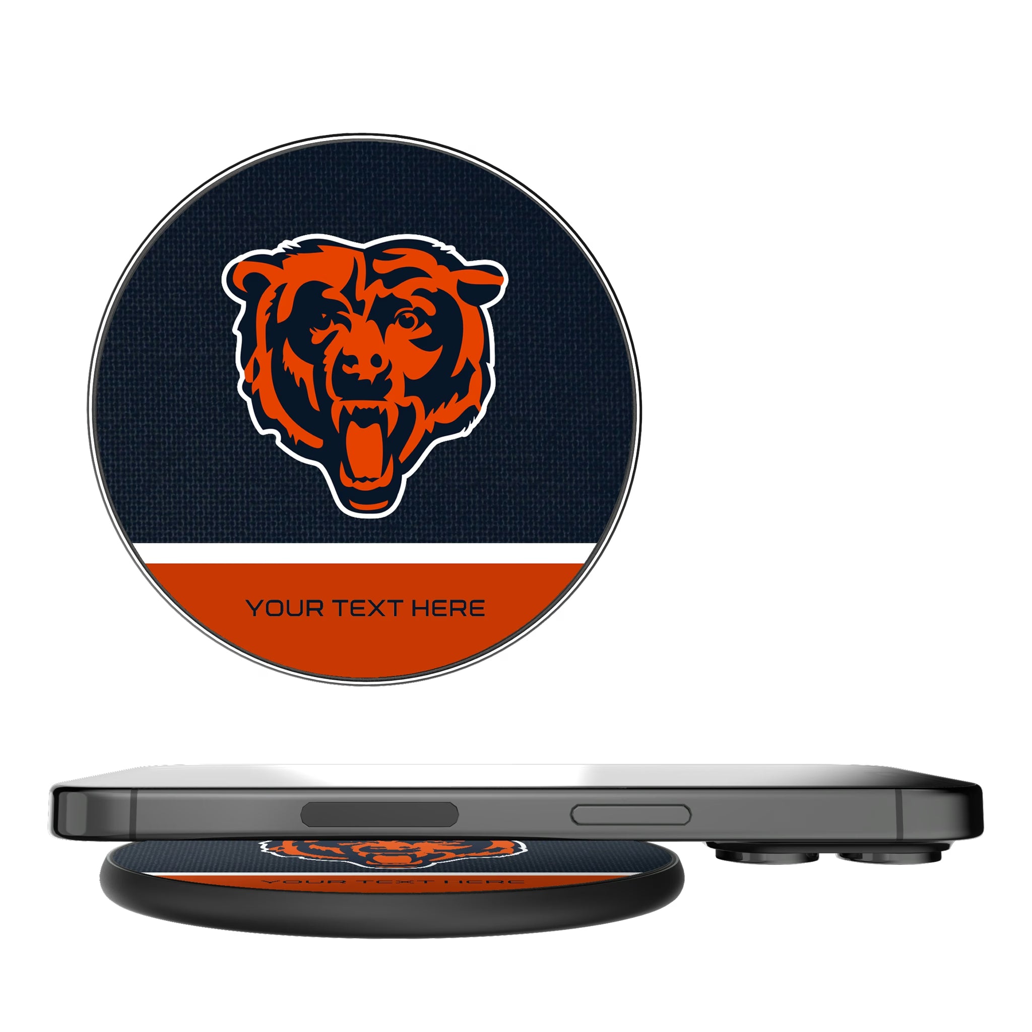 Chicago Bears Personalized Endzone Solid 15-Watt Wireless Charger