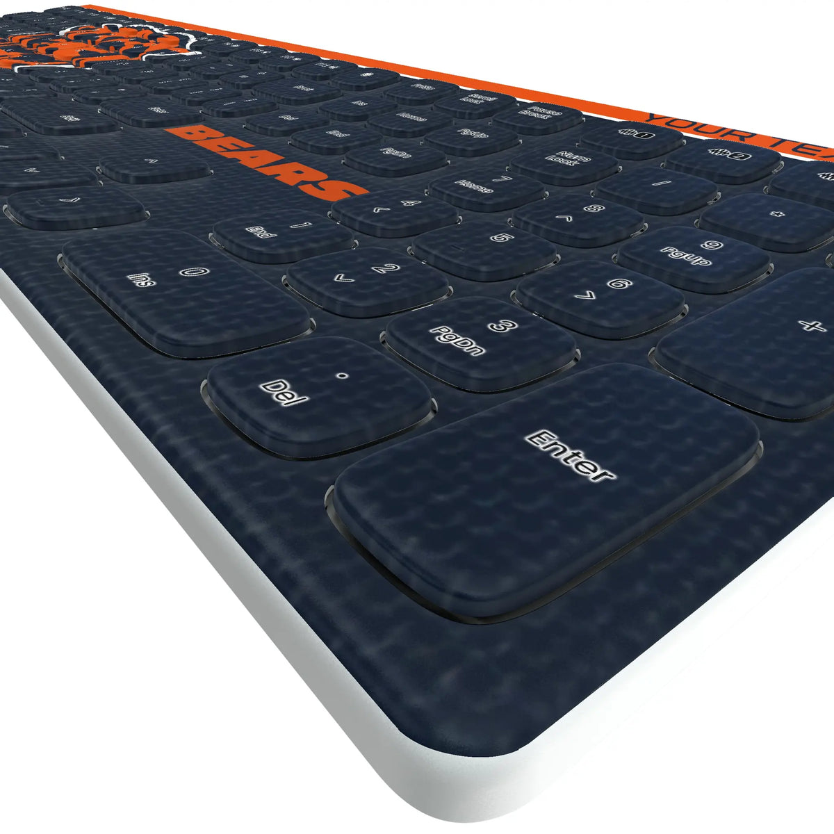 Chicago Bears Personalized Endzone Solid KKB605 Curved Wireless Keyboard - Detail