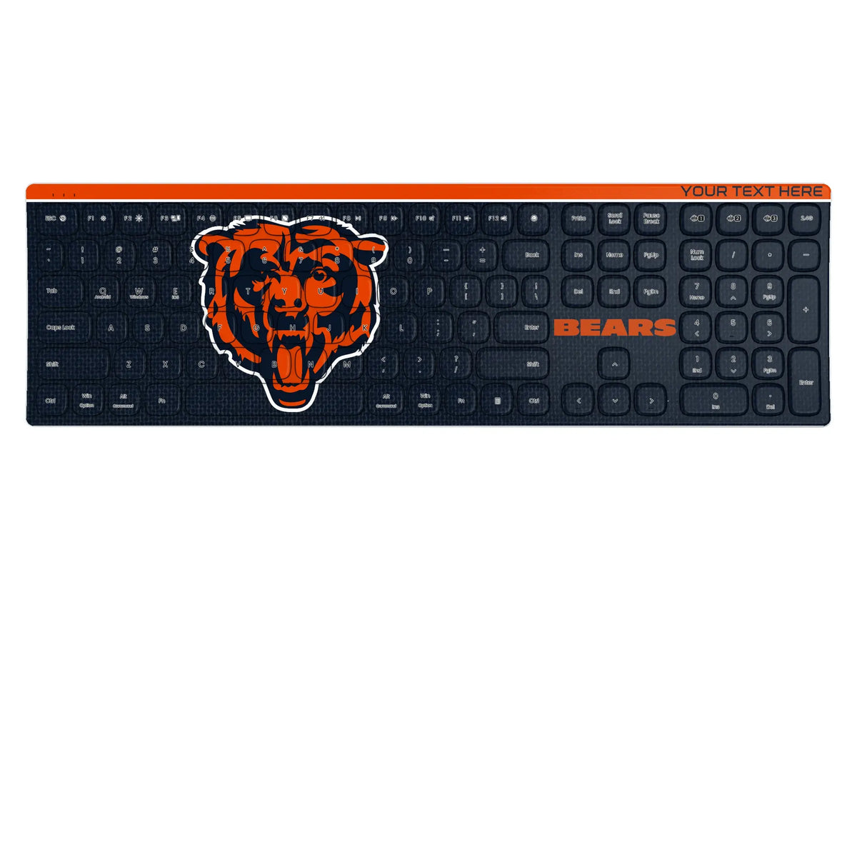 Chicago Bears Personalized Endzone Solid KKB605 Curved Wireless Keyboard