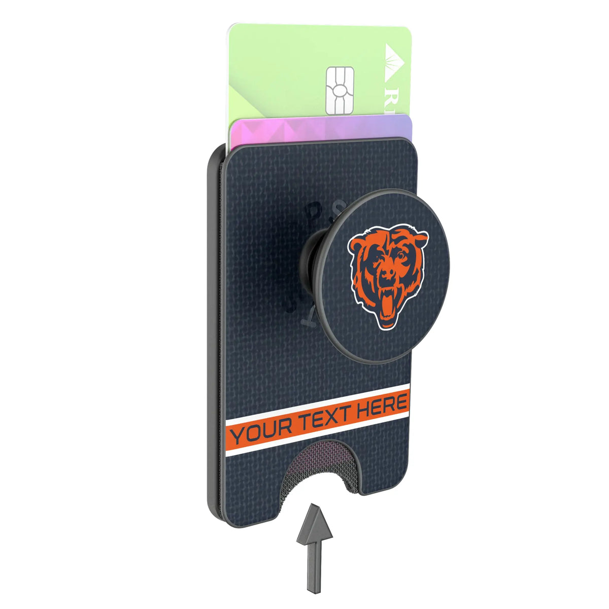 Chicago Bears Personalized Endzone Solid Popsockets Wallet Magnetic - Detail