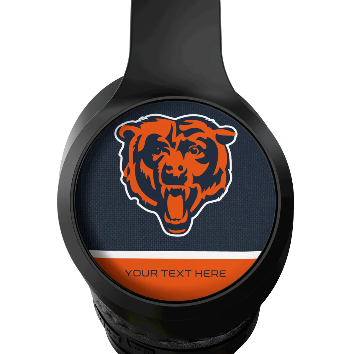 Chicago Bears Personalized Endzone Solid Wireless Over-Ear Headphones With Case - Detail