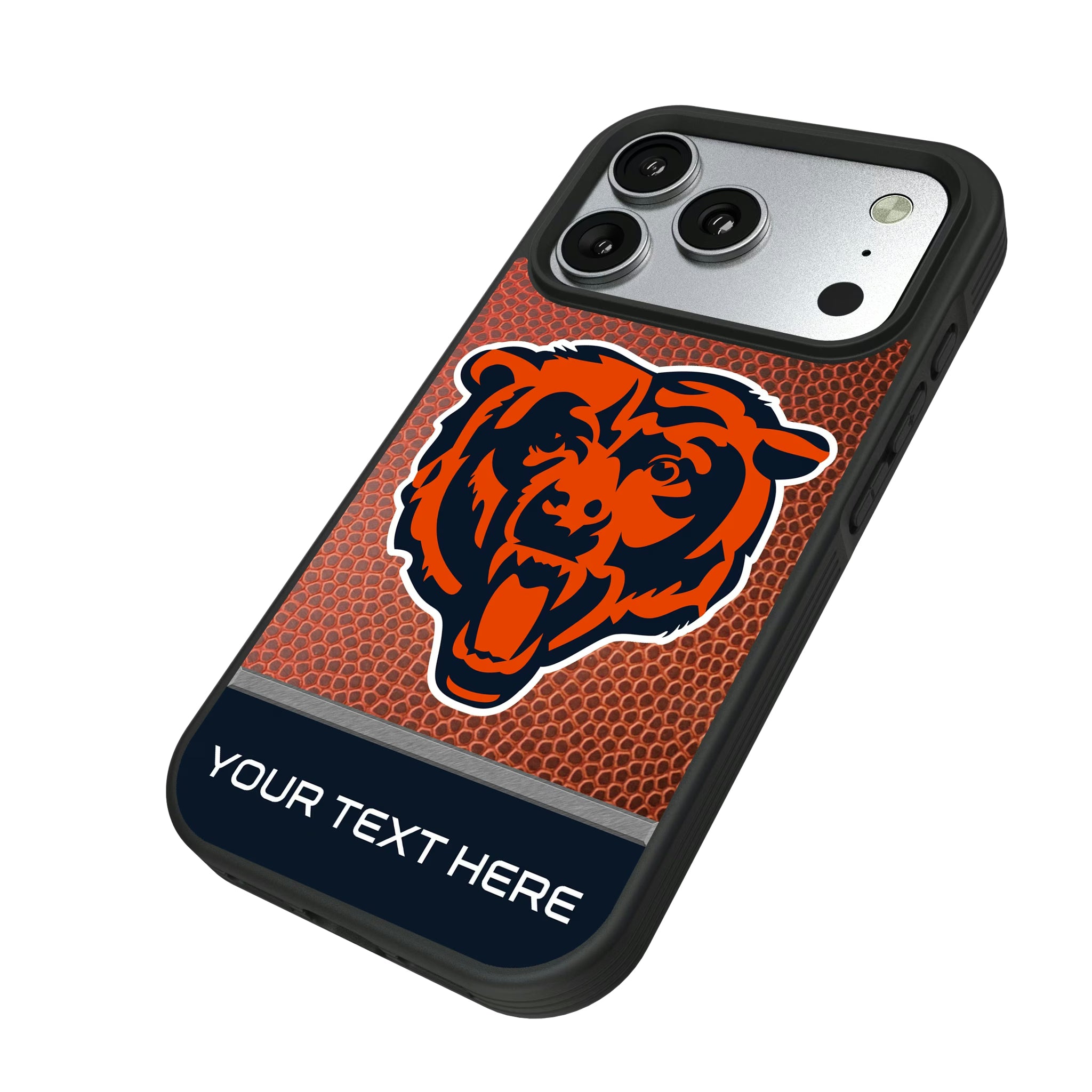 Chicago Bears Personalized Football iPhone Bump Phone Case for Apple iPhone - Isometric View#Device_iPhone 17 Pro