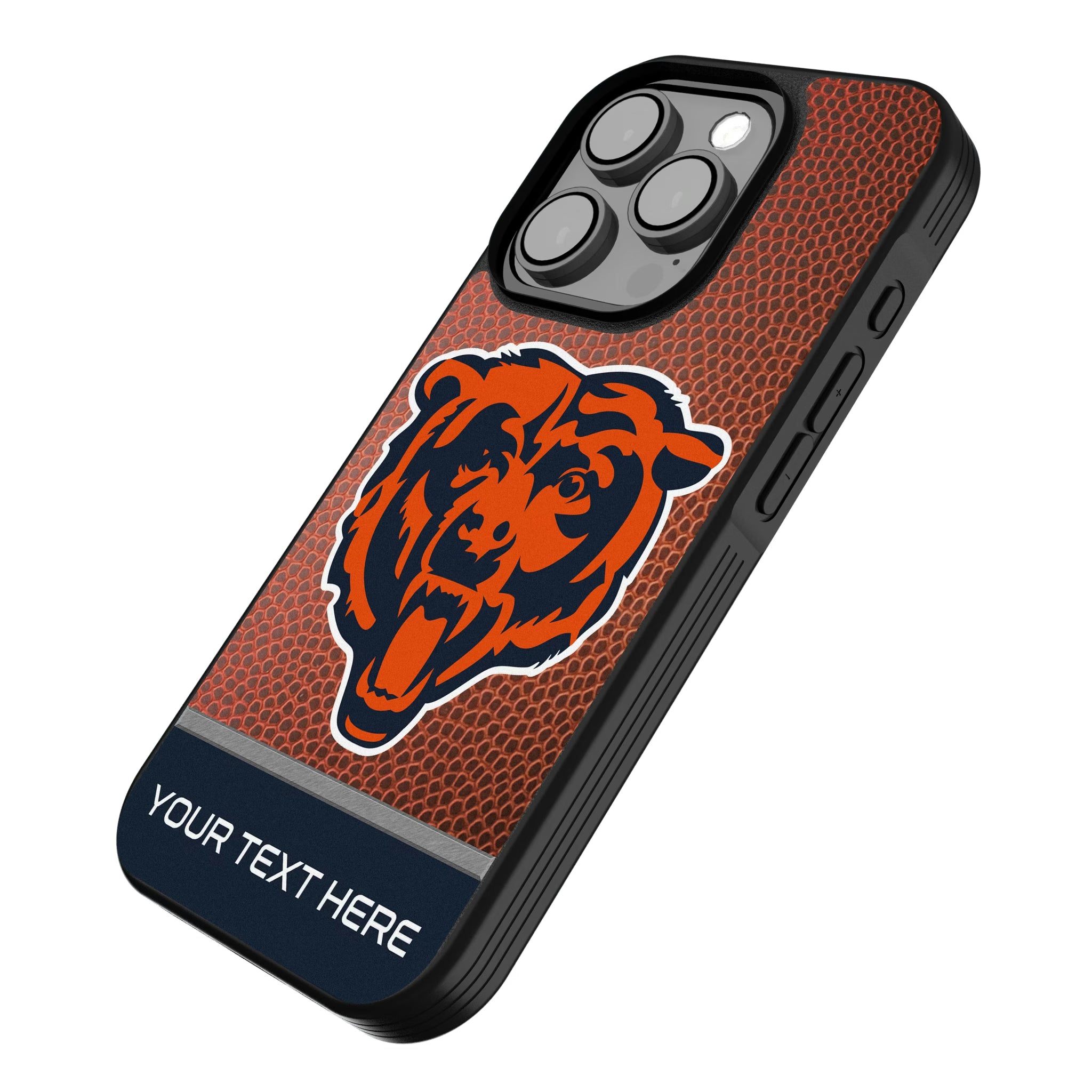 Chicago Bears Personalized Football iPhone Bump Phone Case for Apple iPhone - Isometric View