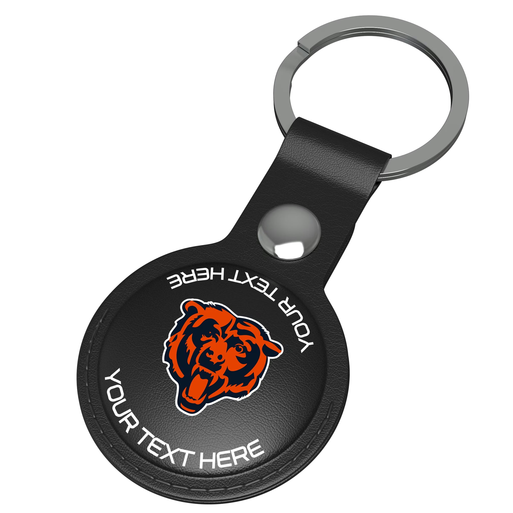 Chicago Bears Personalized Insignia AirTag Black Airtag Holder - Isometric View