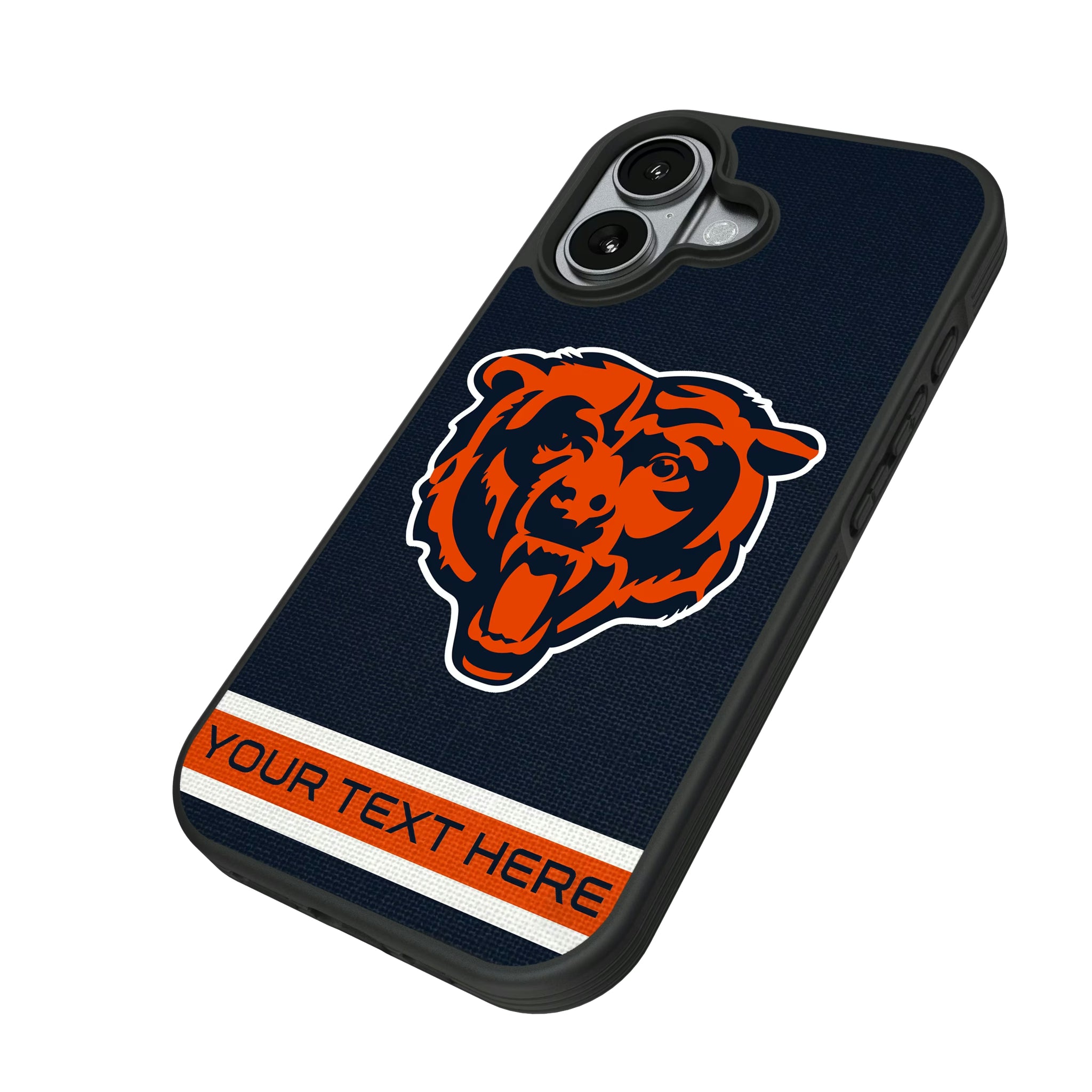 Chicago Bears Personalized Stripe iPhone Bump Phone Case for Apple iPhone - Isometric View#Device_iPhone 17