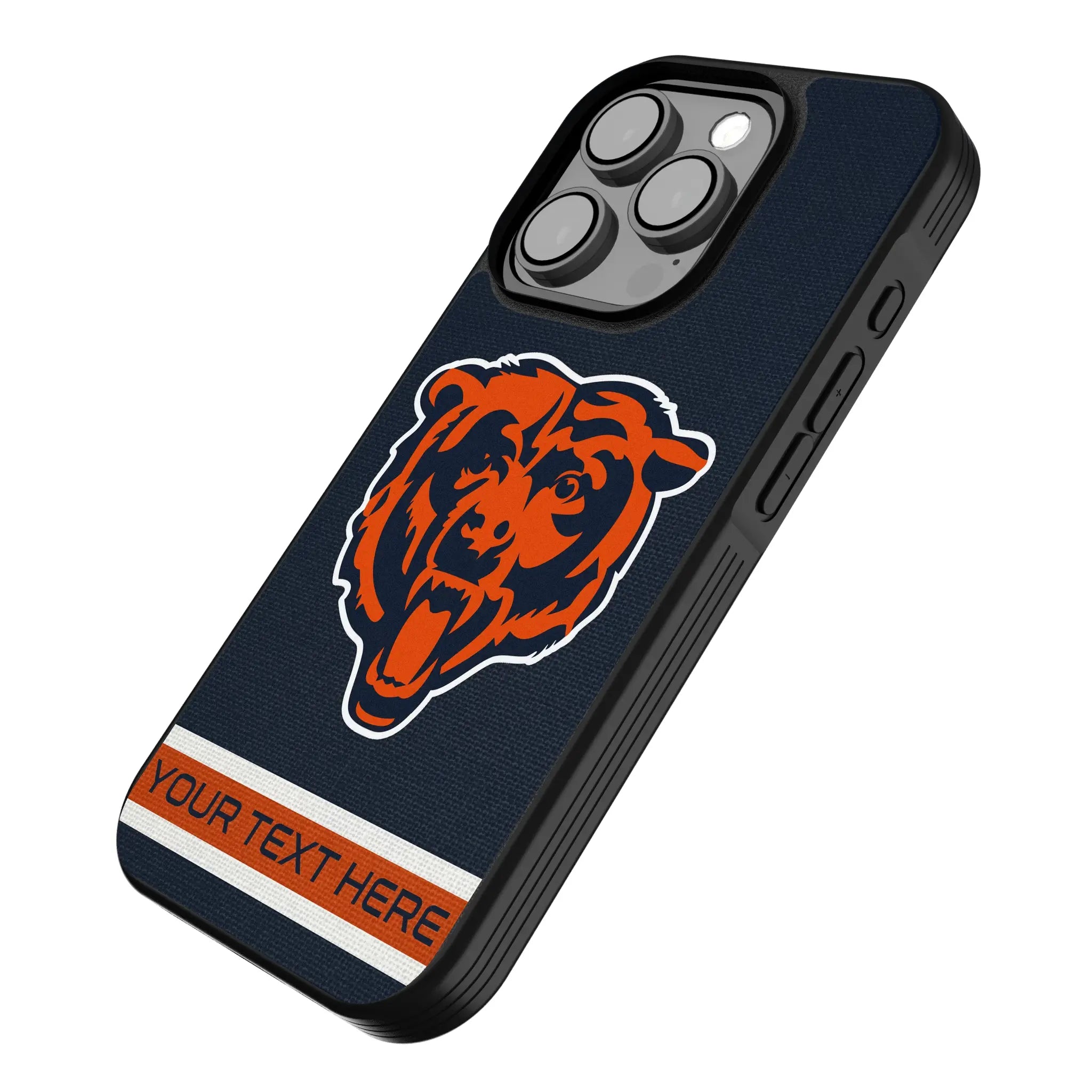 Chicago Bears Personalized Stripe iPhone Bump Phone Case for Apple iPhone - Isometric View