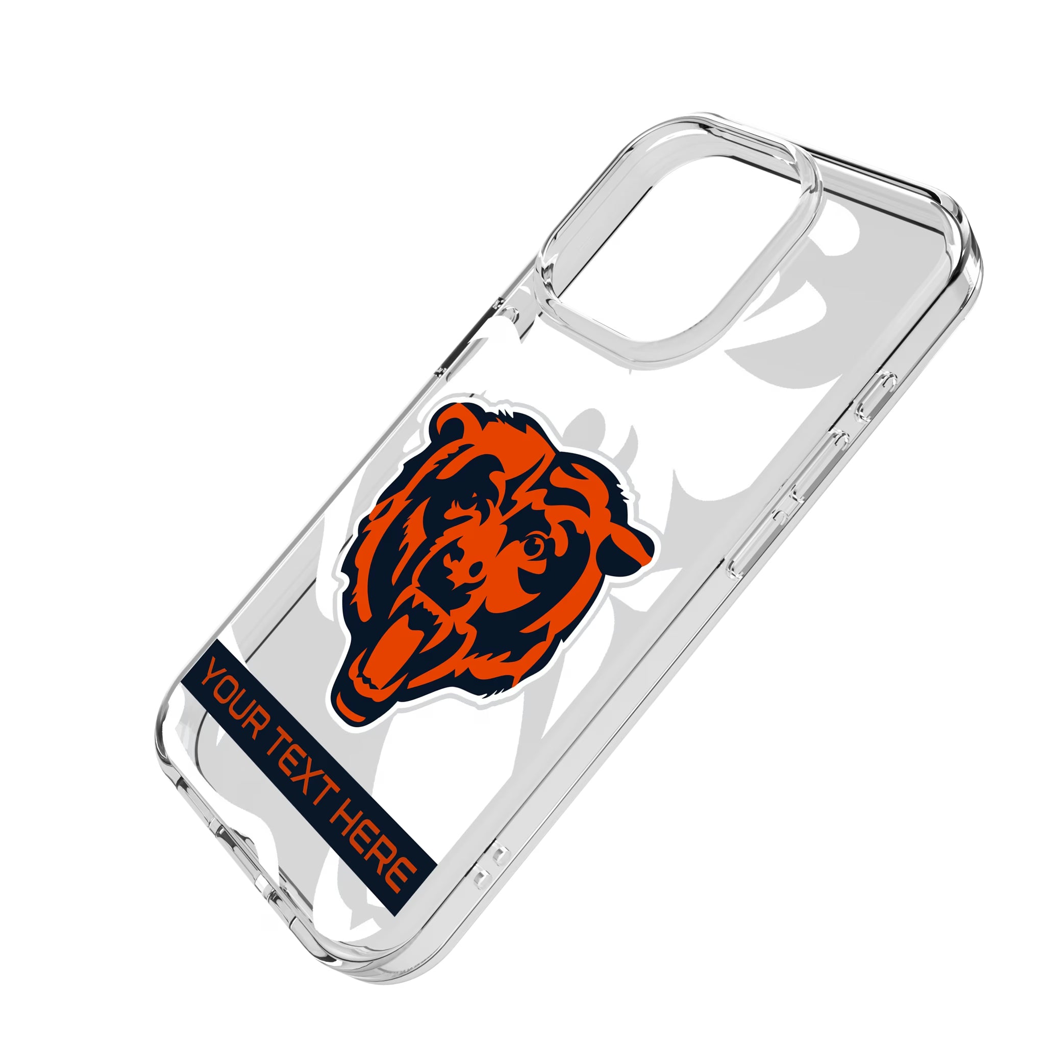 Chicago Bears Personalized Tilt iPhone Clear Phone Case for Apple iPhone - Isometric View