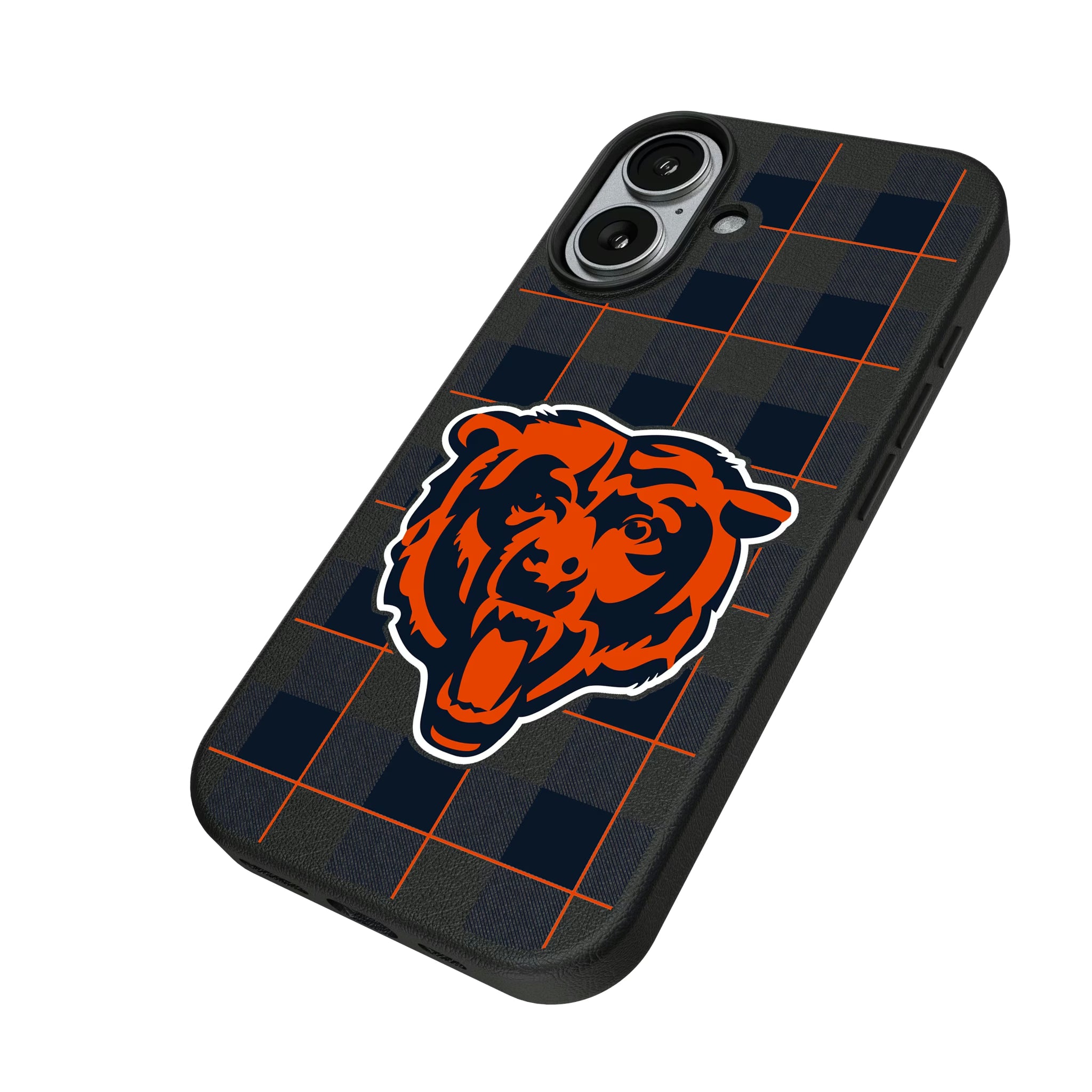 Chicago Bears Plaid iPhone MagSafe Compatible Phone Case for Apple iPhone - Isometric View#Device_iPhone 17