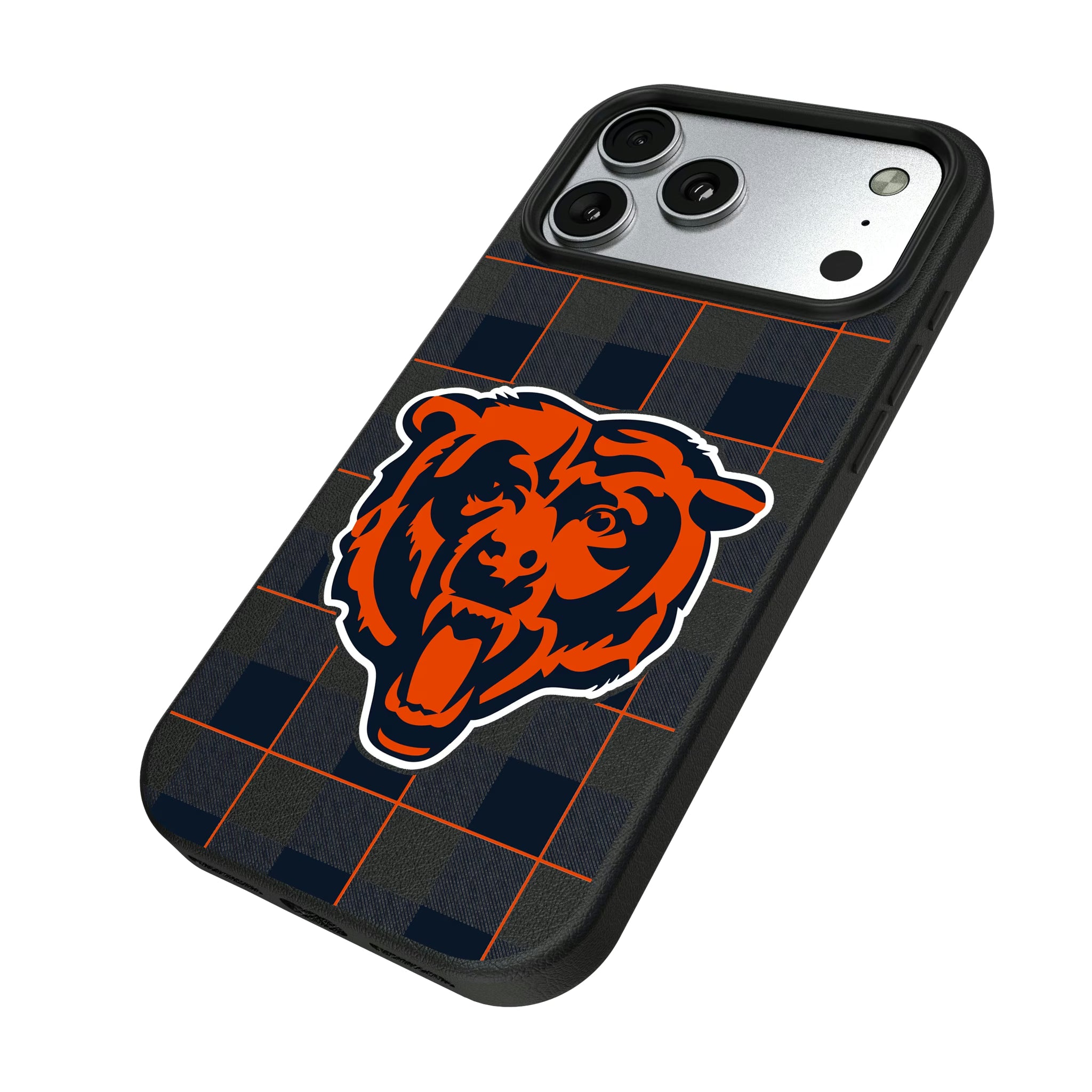 Chicago Bears Plaid iPhone MagSafe Compatible Phone Case for Apple iPhone - Isometric View#Device_iPhone 17 Pro Max