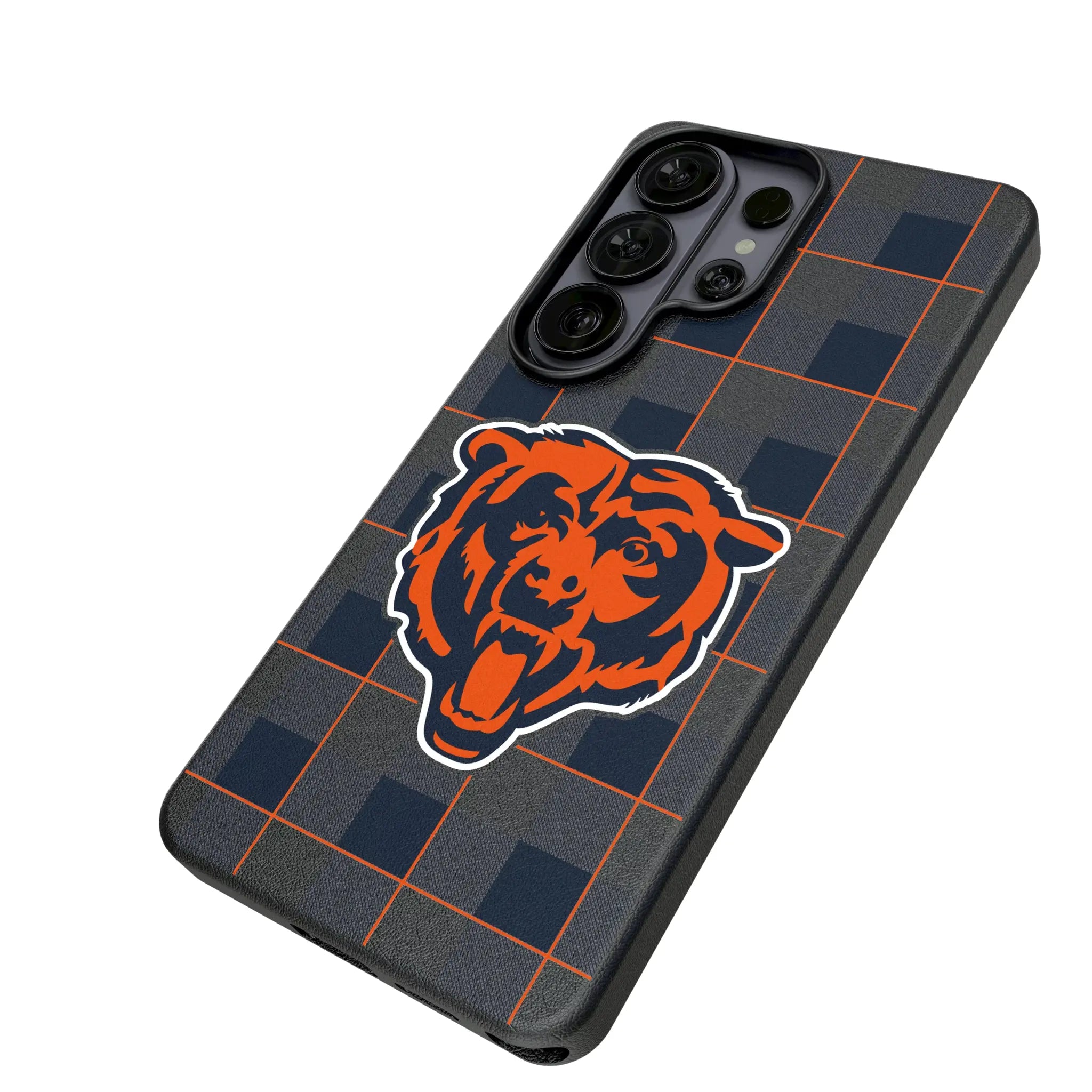 Chicago Bears Plaid Galaxy MagSafe Compatible Phone Case for Samsung Galaxy - Isometric View#Device_Galaxy S26 Ultra